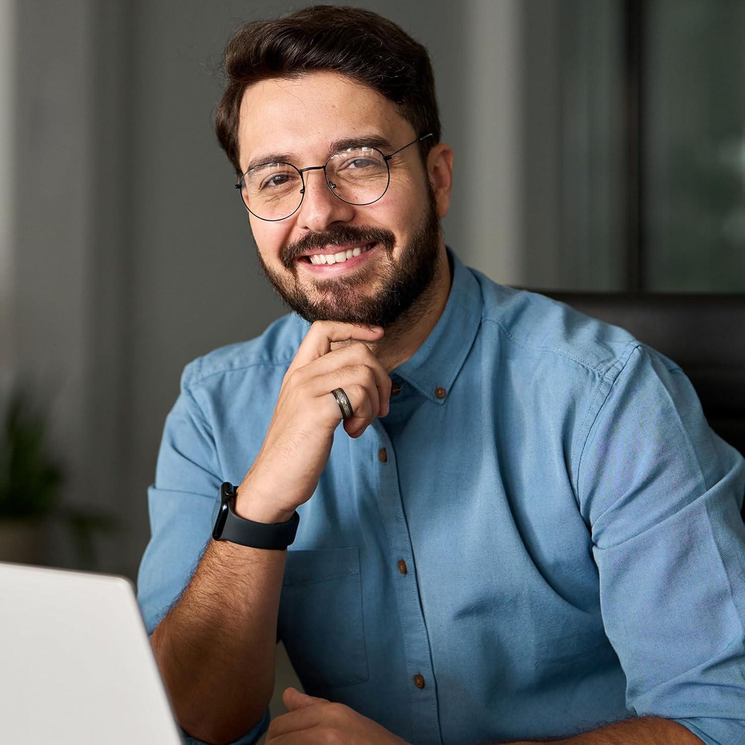 imageKing Will Mens Dragon Celtic Tungsten Ring 5678mm Widths Polished Beveled Edge Comfort Fit Carbide Wedding Band Promise Rings Size 416BBlackGold 8mm