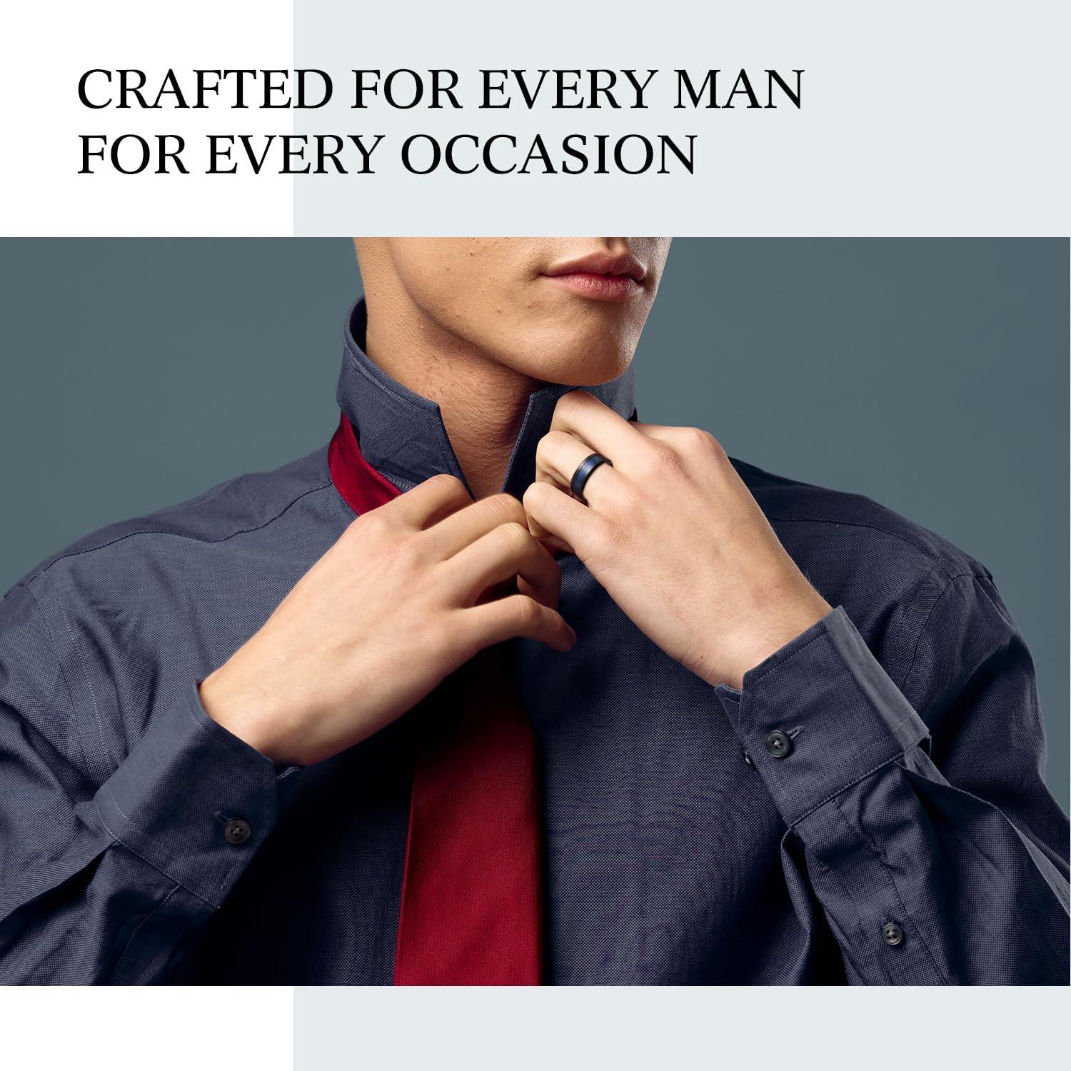 imageKing Will Mens Dragon Celtic Tungsten Ring 5678mm Widths Polished Beveled Edge Comfort Fit Carbide Wedding Band Promise Rings Size 416DBlack Mazarine Blue 8mm