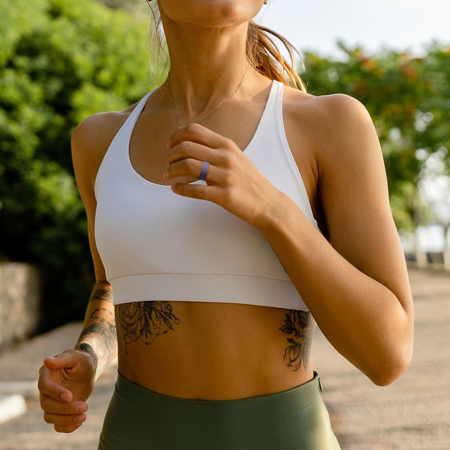 imageKing Will Mens Silicone Wedding Bands 8mm Comfort Fit with Unique Inner Groove Design Rubber Engagement Rings for Daily Wear and Activities 14 Variety MultipackTwoTone Purple