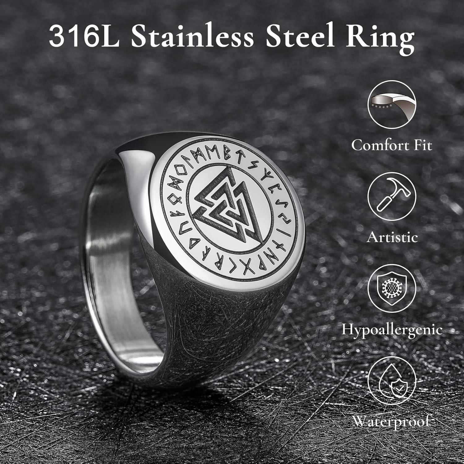 imageKing Will Mens Tungsten Signet Rings Thumb Pinky Biker Band Ring For Men High Polished Plain Wedding Statement Ring Comfort Fit Size 712RunesSilver