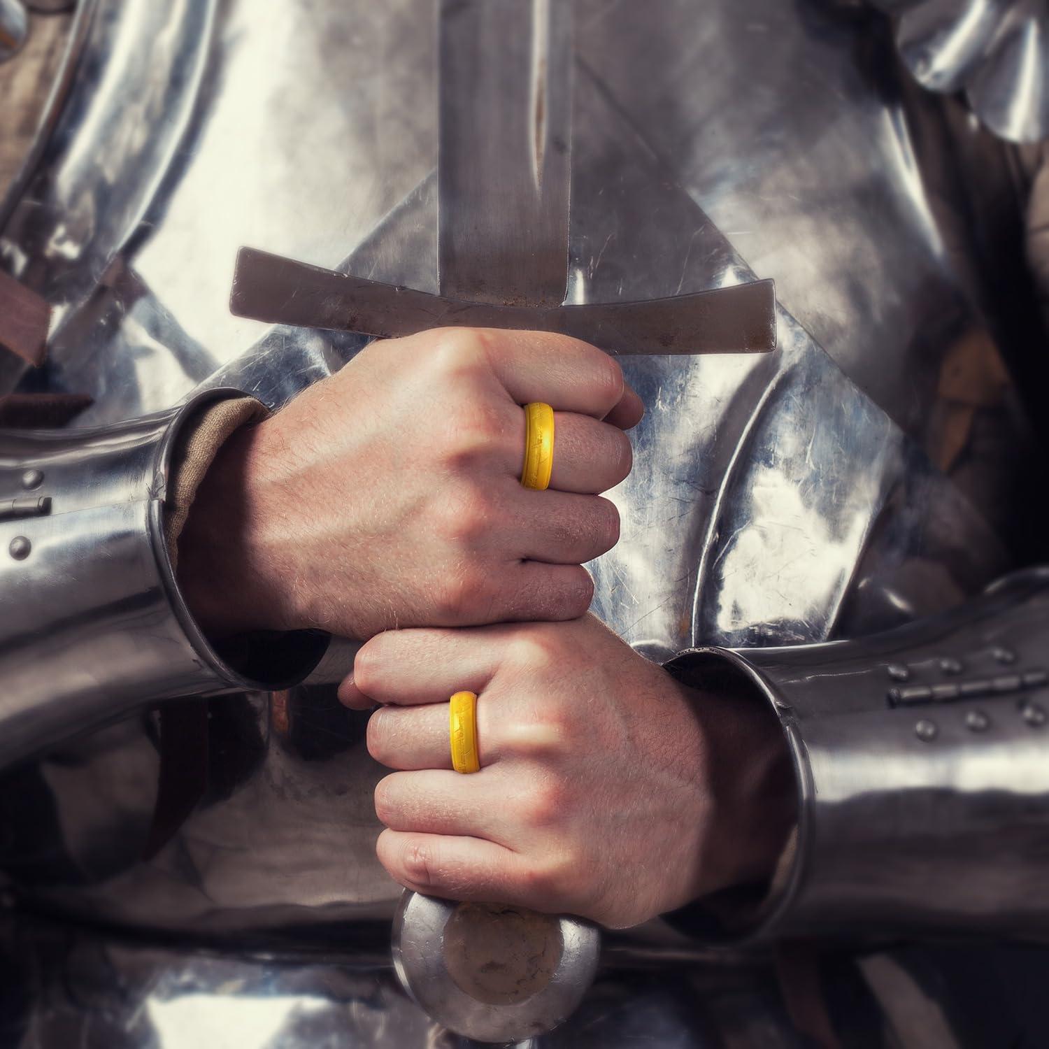 imageKing Will Silicone Wedding Band for Men8mm Width in BrownampampBlueampampOrangeampampGoldampampSliver Breathable Rubber Wedding Ring with Unique Pattern Design Comfort Fit Size 814Dark GreySilverGold