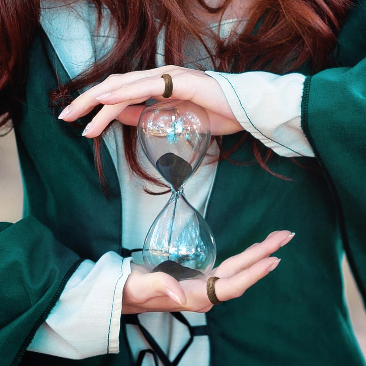 imageKing Will Silicone Wedding Band for Men8mm Width in BrownampampBlueampampOrangeampampGoldampampSliver Breathable Rubber Wedding Ring with Unique Pattern Design Comfort Fit Size 814Bronze