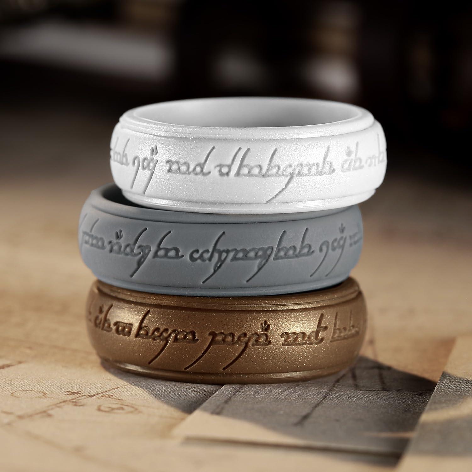 imageKing Will Silicone Wedding Band for Men8mm Width in BrownampampBlueampampOrangeampampGoldampampSliver Breathable Rubber Wedding Ring with Unique Pattern Design Comfort Fit Size 814Dark GreySilverBronze