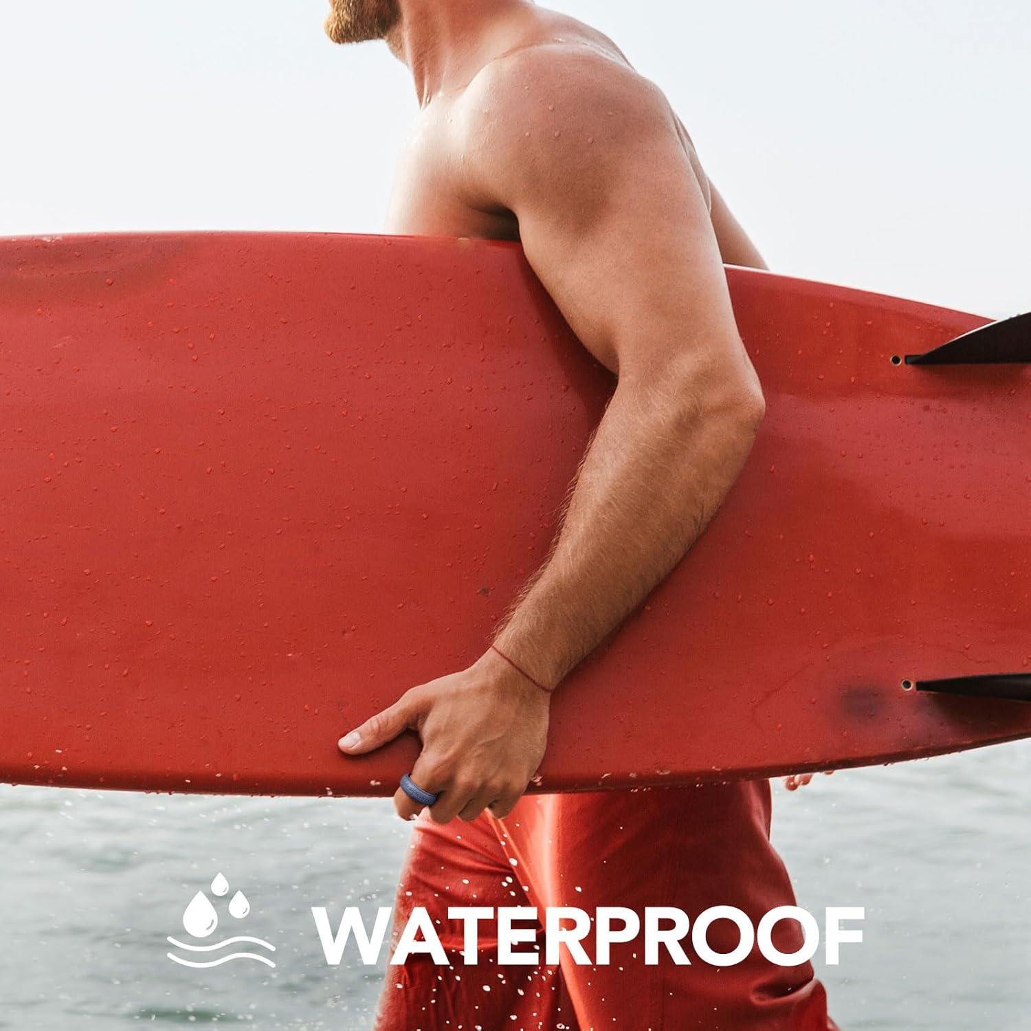 imageKing Will Silicone Wedding Band for Men8mm Width in BrownampampBlueampampOrangeampampGoldampampSliver Breathable Rubber Wedding Ring with Unique Pattern Design Comfort Fit Size 814Light Blue