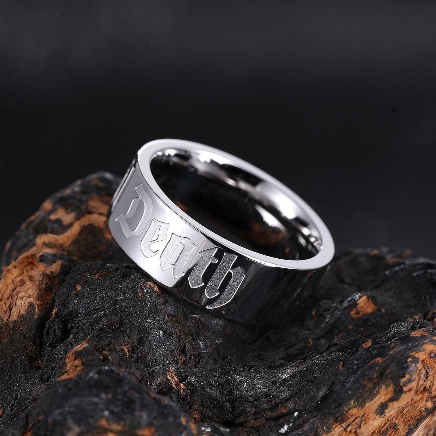 imageKing Will Till Death Men Wedding Band in Rose Gold 8mm Stainless Steel Wedding Ring for Men RoseGold Wedding Ring Polished CorrosionResistant Till Death Ring Comfort Fit Size 712Steel Sliver