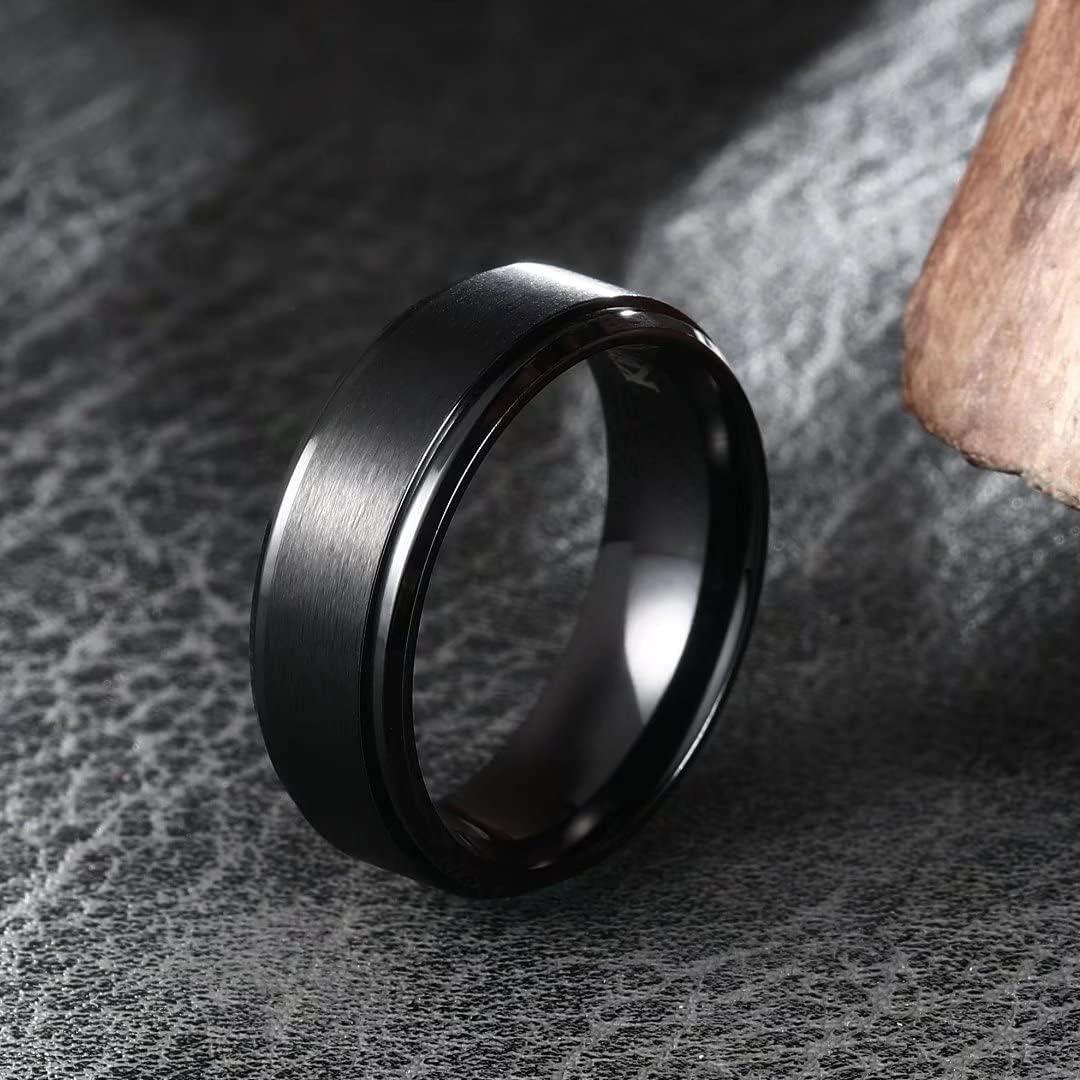 imageKing Will Titanium Wedding Band for Men Women 310mm Width BlackSliverGold High Purity Titanium Promise Wedding Ring Comfort Fit for Daily Wear Size 614GBlackSliver8mm