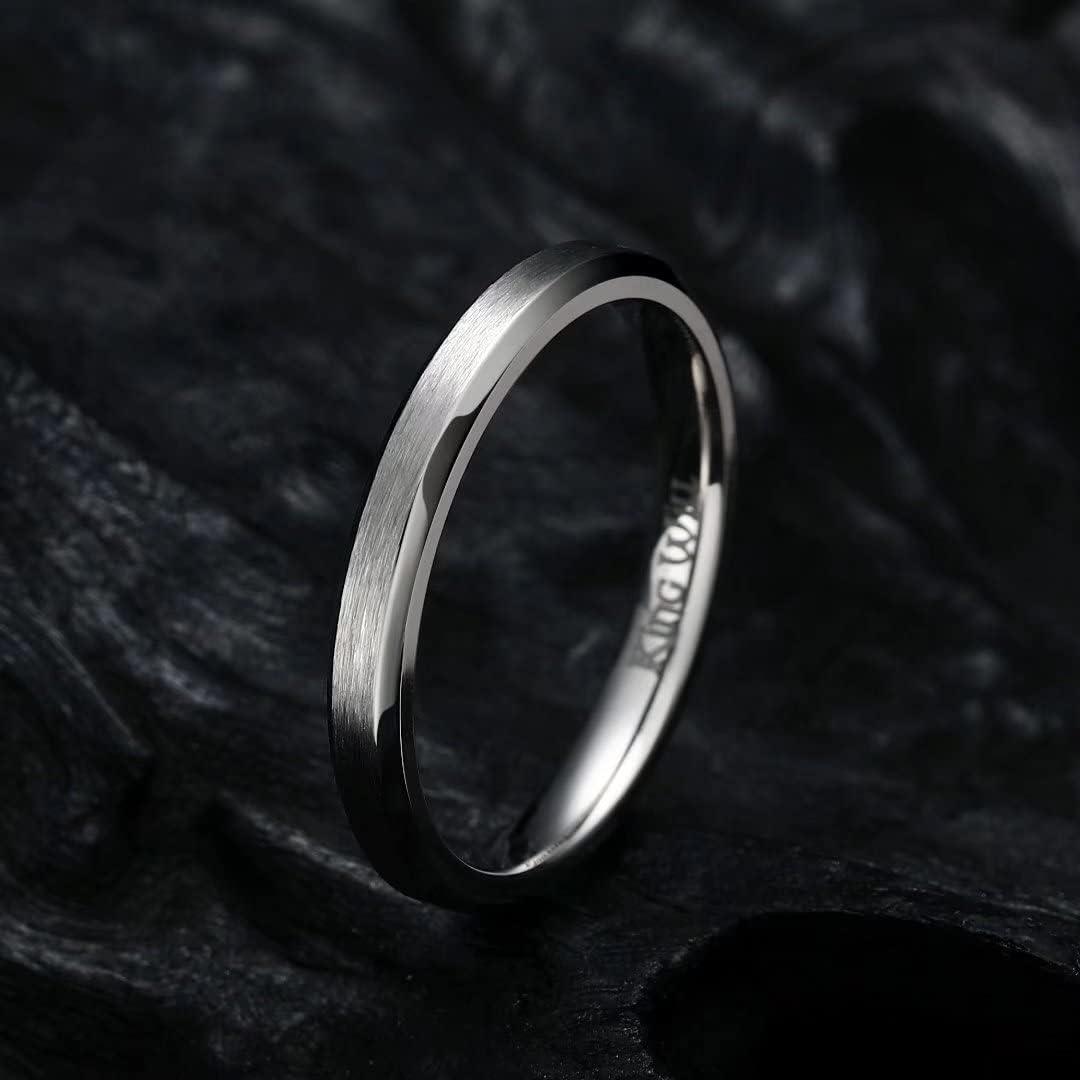 imageKing Will Titanium Wedding Band for Men Women 310mm Width BlackSliverGold High Purity Titanium Promise Wedding Ring Comfort Fit for Daily Wear Size 614CSilver 3mm