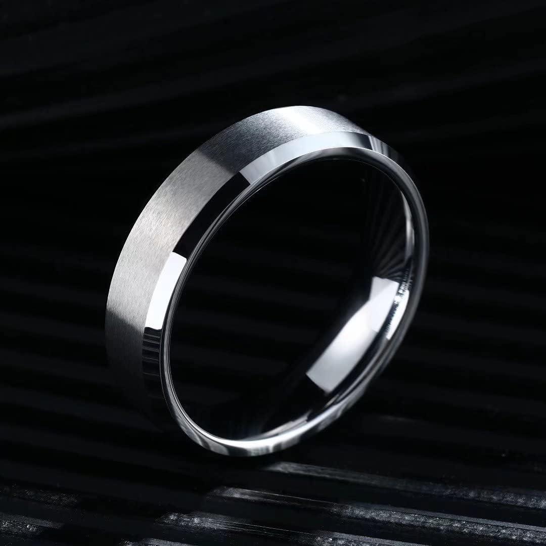 imageKing Will Titanium Wedding Band for Men Women 310mm Width BlackSliverGold High Purity Titanium Promise Wedding Ring Comfort Fit for Daily Wear Size 614CSilver 6mm