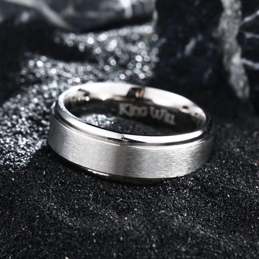 imageKing Will Titanium Wedding Band for Men Women 310mm Width BlackSliverGold High Purity Titanium Promise Wedding Ring Comfort Fit for Daily Wear Size 614GBlackSliver8mm