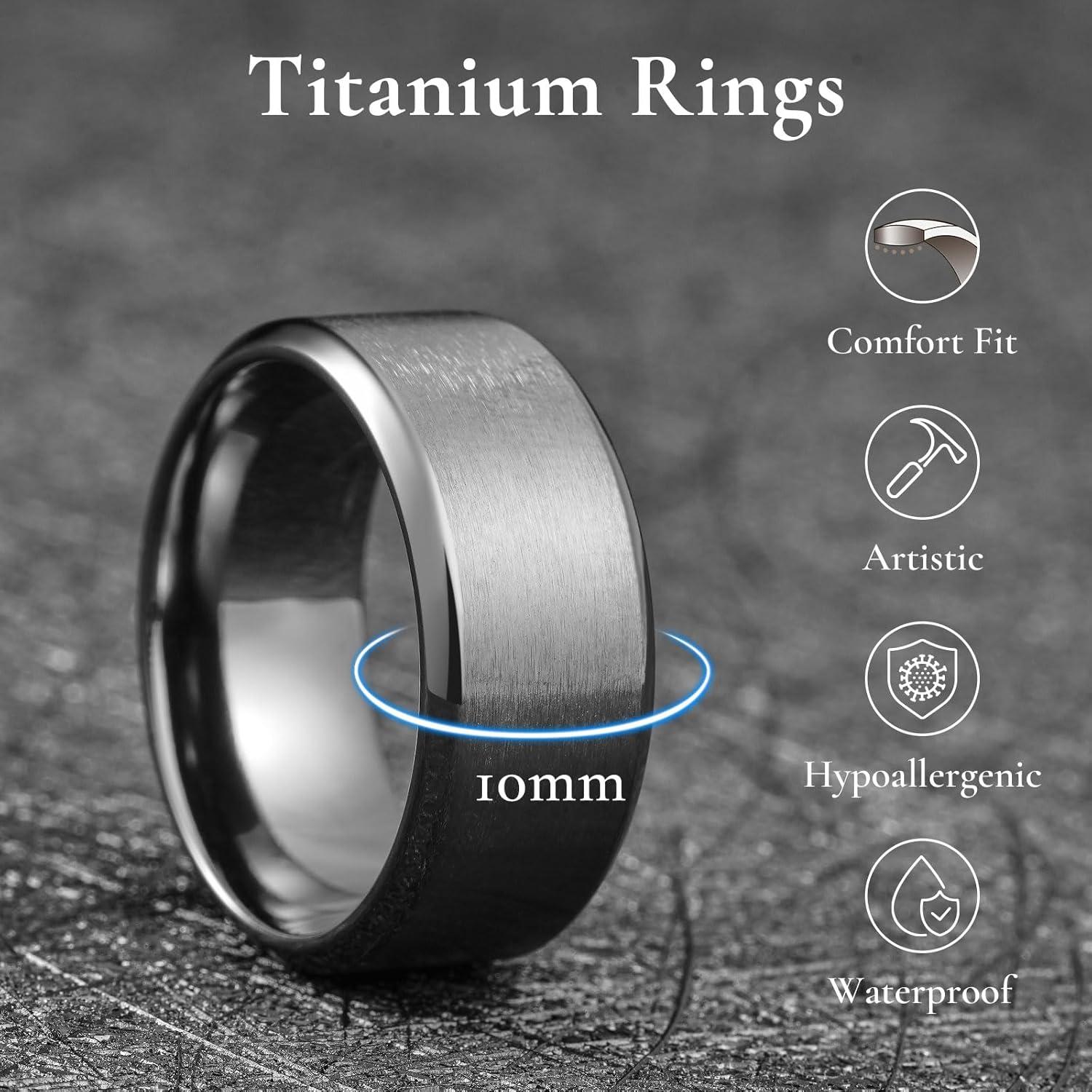 imageKing Will Titanium Wedding Band for Men Women 310mm Width BlackSliverGold High Purity Titanium Promise Wedding Ring Comfort Fit for Daily Wear Size 614Gunmetal Gray10mm