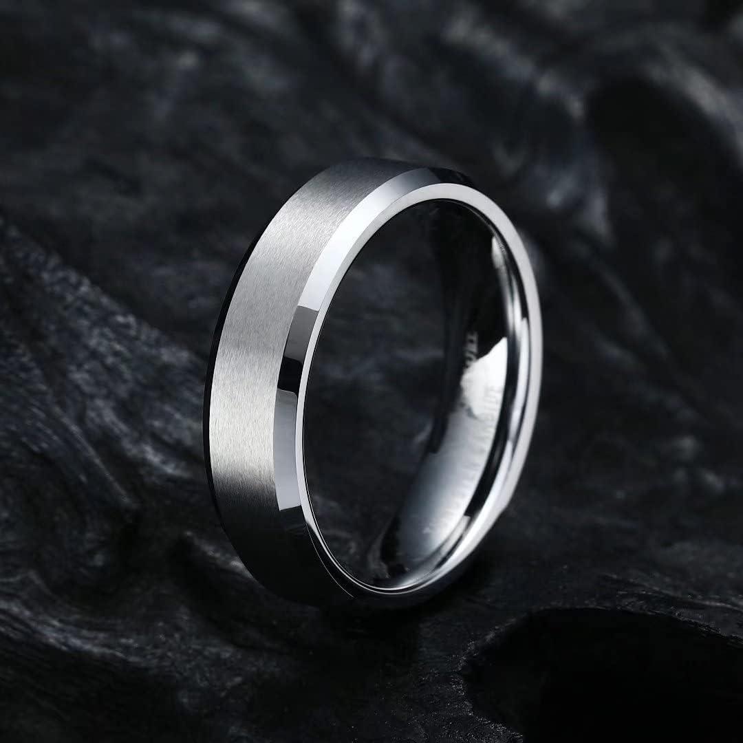 imageKing Will Titanium Wedding Band for Men Women 310mm Width BlackSliverGold High Purity Titanium Promise Wedding Ring Comfort Fit for Daily Wear Size 614CSilver 6mm