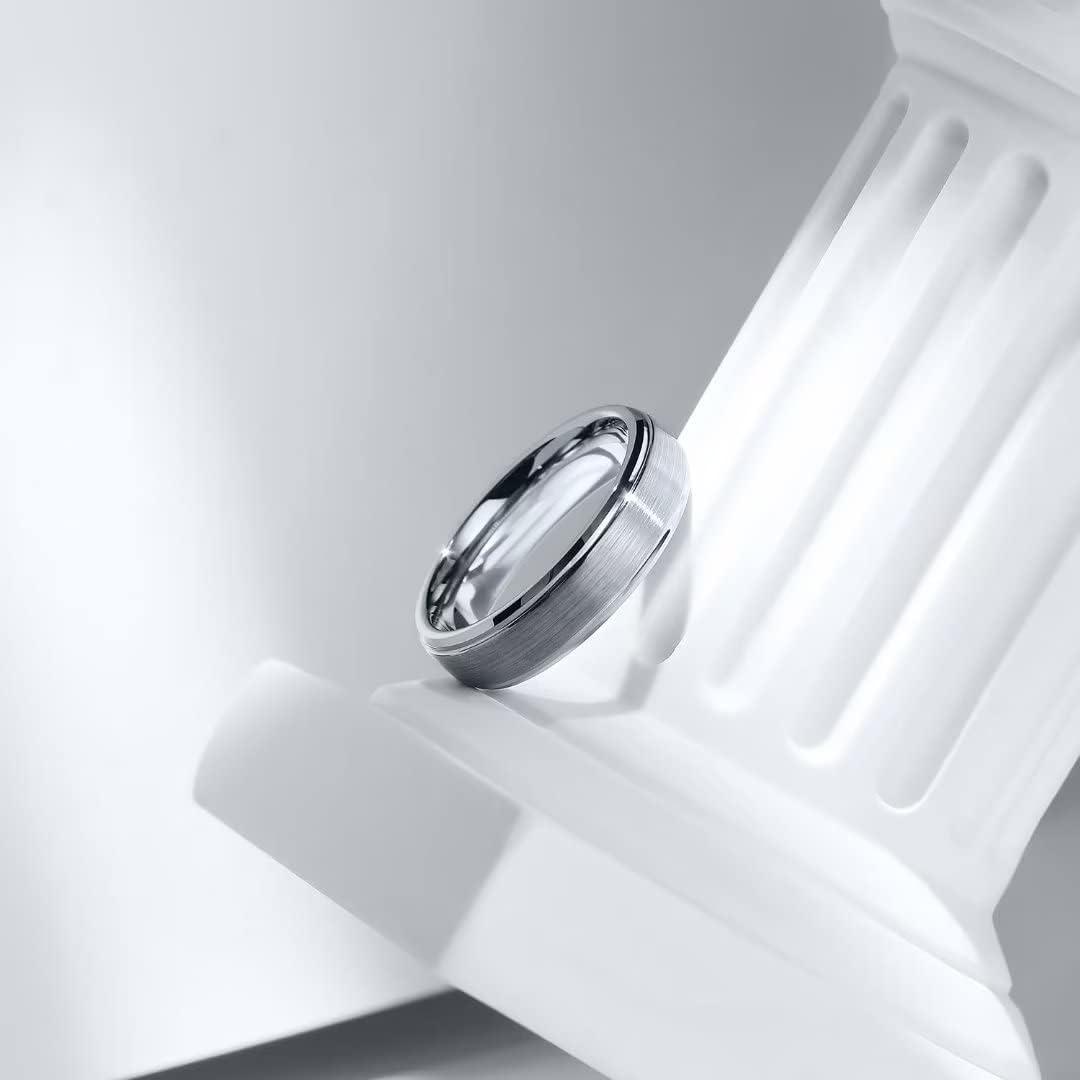 imageKing Will Titanium Wedding Band for Men Women 310mm Width BlackSliverGold High Purity Titanium Promise Wedding Ring Comfort Fit for Daily Wear Size 614BSilver 6mm