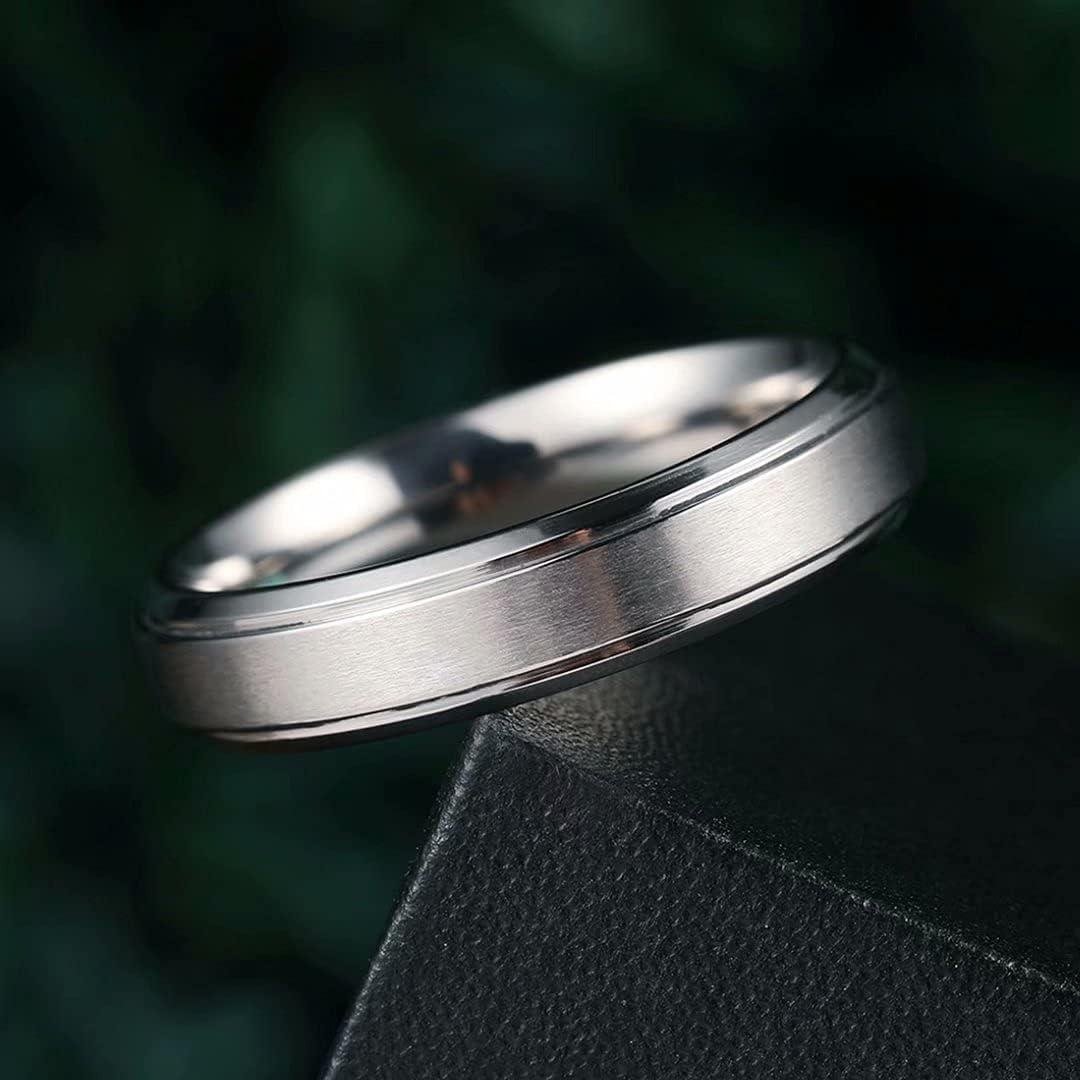 imageKing Will Titanium Wedding Band for Men Women 310mm Width BlackSliverGold High Purity Titanium Promise Wedding Ring Comfort Fit for Daily Wear Size 614BSilver 5mm