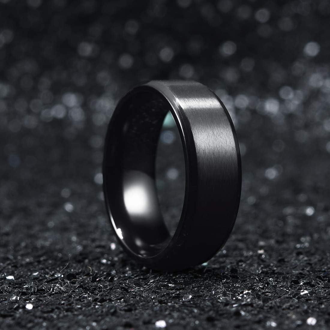 imageKing Will Titanium Wedding Band for Men Women 310mm Width BlackSliverGold High Purity Titanium Promise Wedding Ring Comfort Fit for Daily Wear Size 614ABlack 8mm