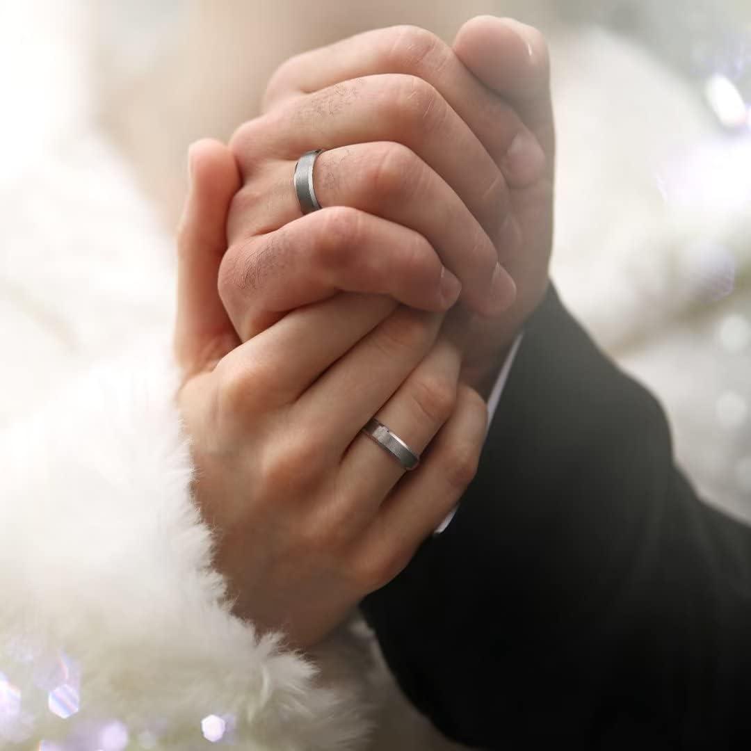 imageKing Will Titanium Wedding Band for Men Women 310mm Width BlackSliverGold High Purity Titanium Promise Wedding Ring Comfort Fit for Daily Wear Size 614CSilver 7mm