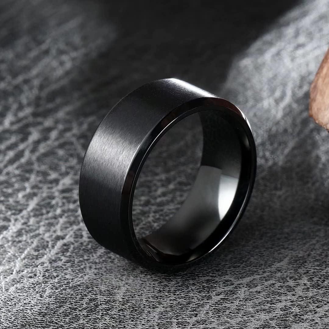 imageKing Will Titanium Wedding Band for Men Women 310mm Width BlackSliverGold High Purity Titanium Promise Wedding Ring Comfort Fit for Daily Wear Size 614ABlack 10mm