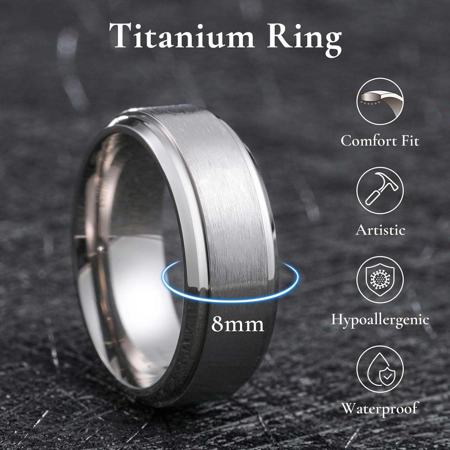 imageKing Will Titanium Wedding Band for Men Women 310mm Width BlackSliverGold High Purity Titanium Promise Wedding Ring Comfort Fit for Daily Wear Size 614GGoldSliver8mm