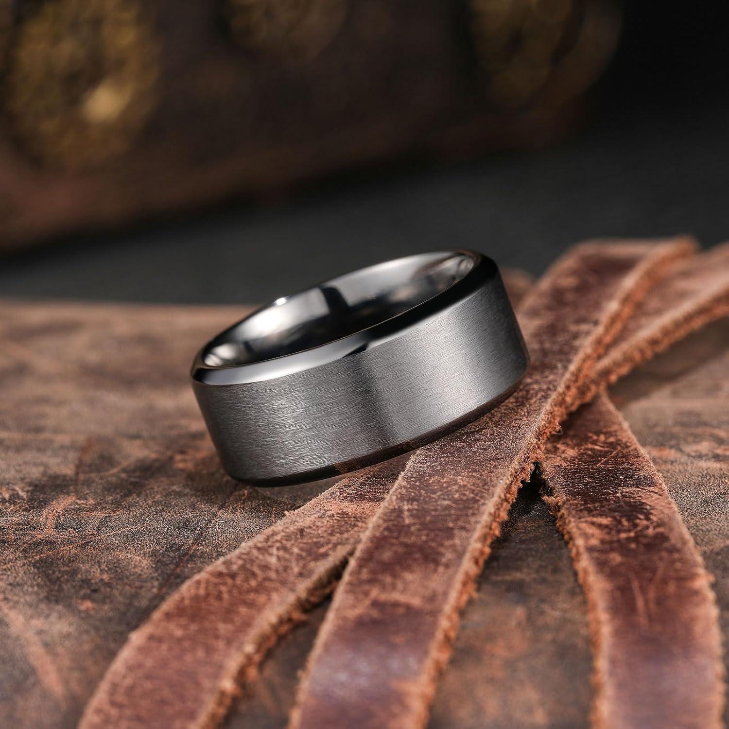 imageKing Will Titanium Wedding Band for Men Women 310mm Width BlackSliverGold High Purity Titanium Promise Wedding Ring Comfort Fit for Daily Wear Size 614Gunmetal Gray10mm