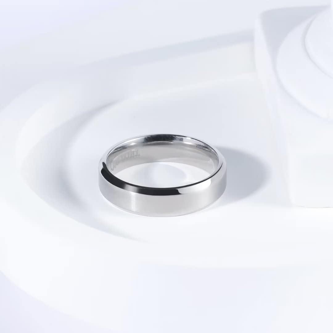 imageKing Will Titanium Wedding Band for Men Women 310mm Width BlackSliverGold High Purity Titanium Promise Wedding Ring Comfort Fit for Daily Wear Size 614CSilver 5mm