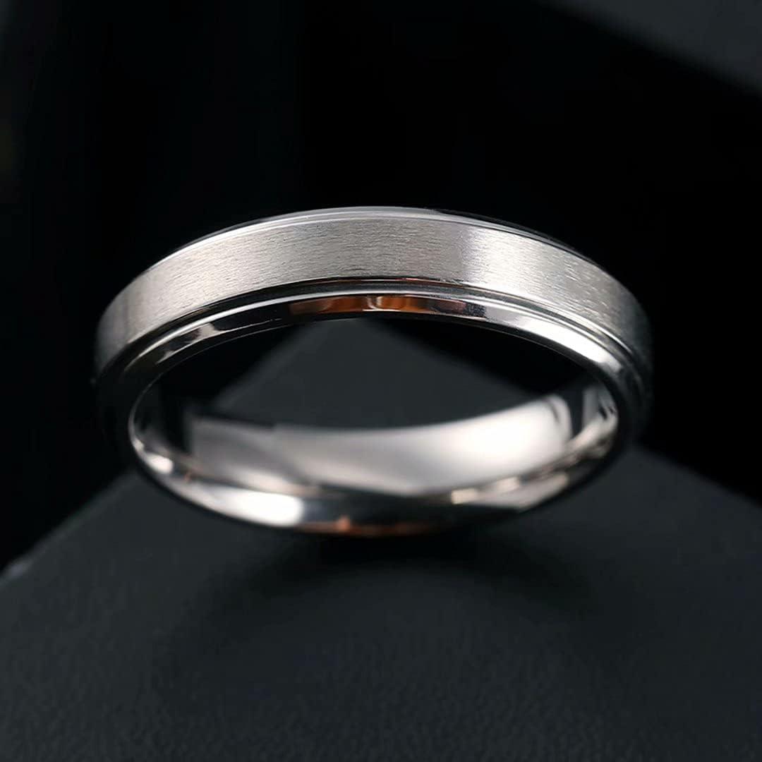 imageKing Will Titanium Wedding Band for Men Women 310mm Width BlackSliverGold High Purity Titanium Promise Wedding Ring Comfort Fit for Daily Wear Size 614BSilver 5mm