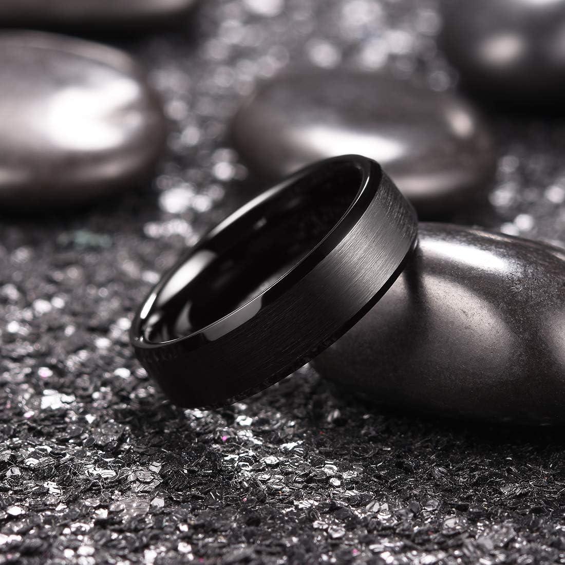 imageKing Will Titanium Wedding Band for Men Women 310mm Width BlackSliverGold High Purity Titanium Promise Wedding Ring Comfort Fit for Daily Wear Size 614ABlack 6mm