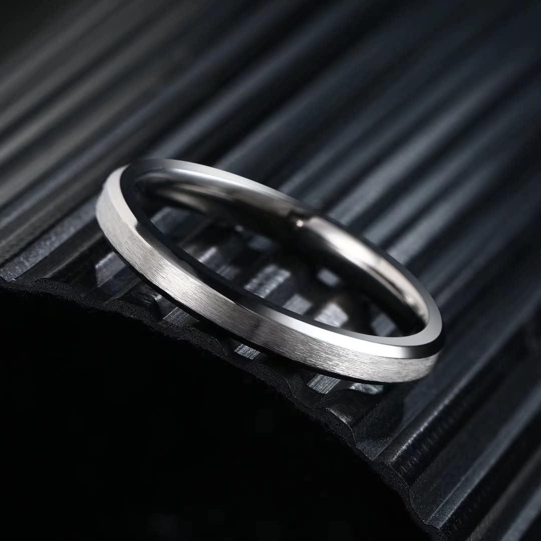 imageKing Will Titanium Wedding Band for Men Women 310mm Width BlackSliverGold High Purity Titanium Promise Wedding Ring Comfort Fit for Daily Wear Size 614CSilver 3mm