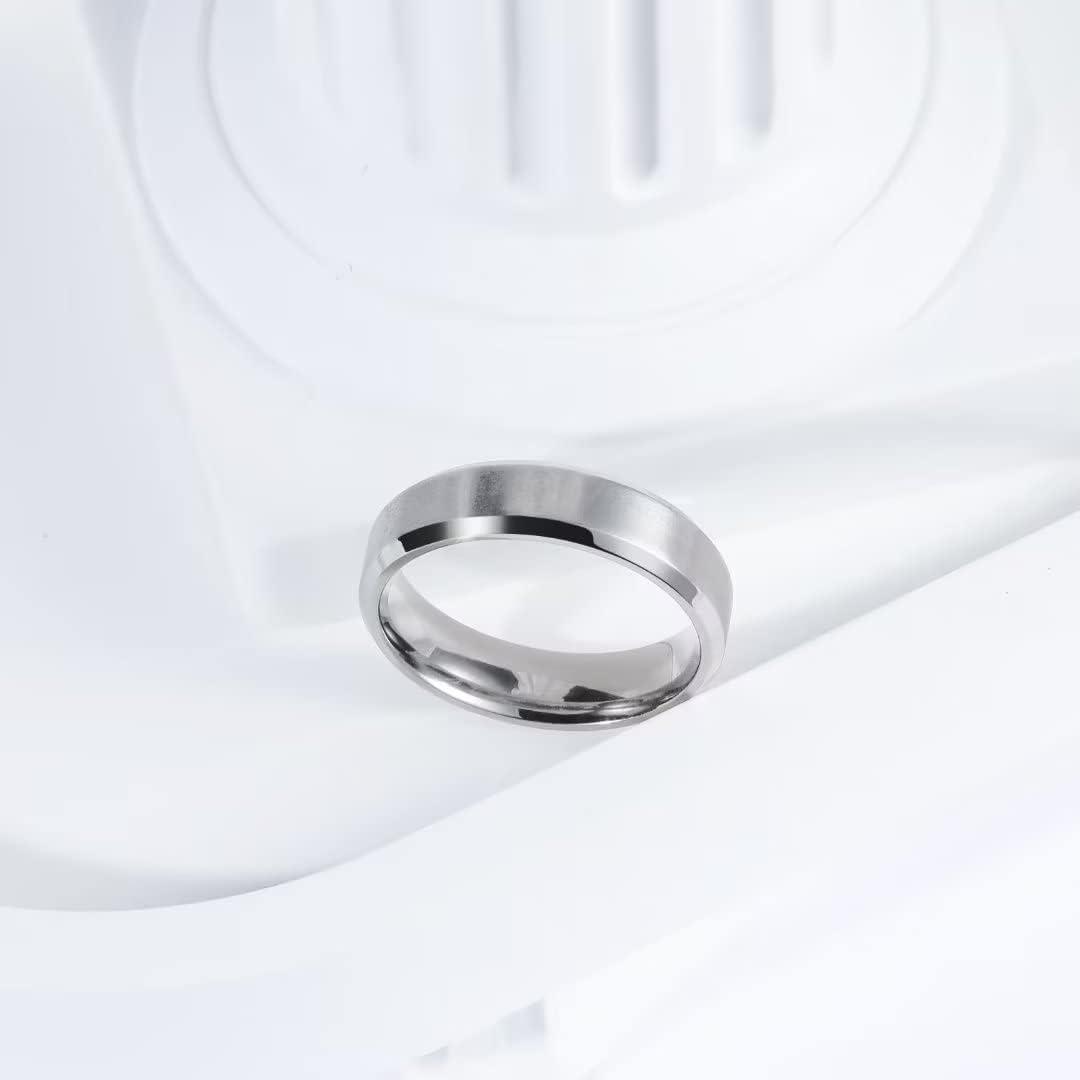 imageKing Will Titanium Wedding Band for Men Women 310mm Width BlackSliverGold High Purity Titanium Promise Wedding Ring Comfort Fit for Daily Wear Size 614CSilver 5mm