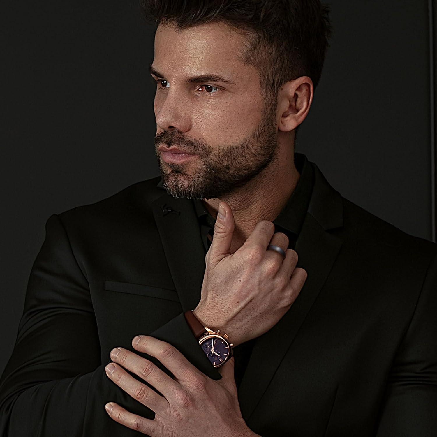 imageKing Will Titanium Wedding Band for Men WomenSliverBlackGold Plated Pure Titanium Wedding Ring 39mm Widths Available Brushed Matte Design Comfort Fit Size 416BAll Black5mm