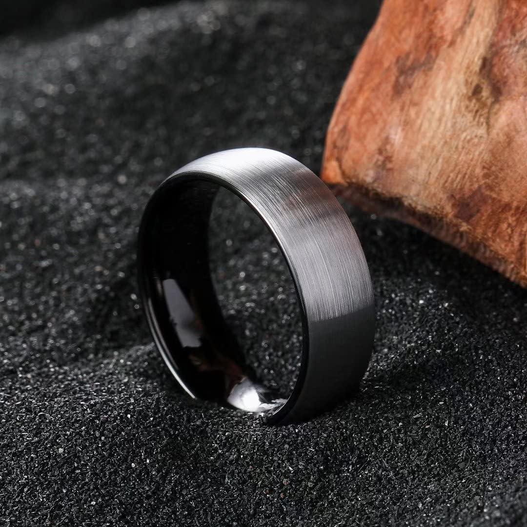 imageKing Will Titanium Wedding Band for Men WomenSliverBlackGold Plated Pure Titanium Wedding Ring 39mm Widths Available Brushed Matte Design Comfort Fit Size 416CInner Black8mm