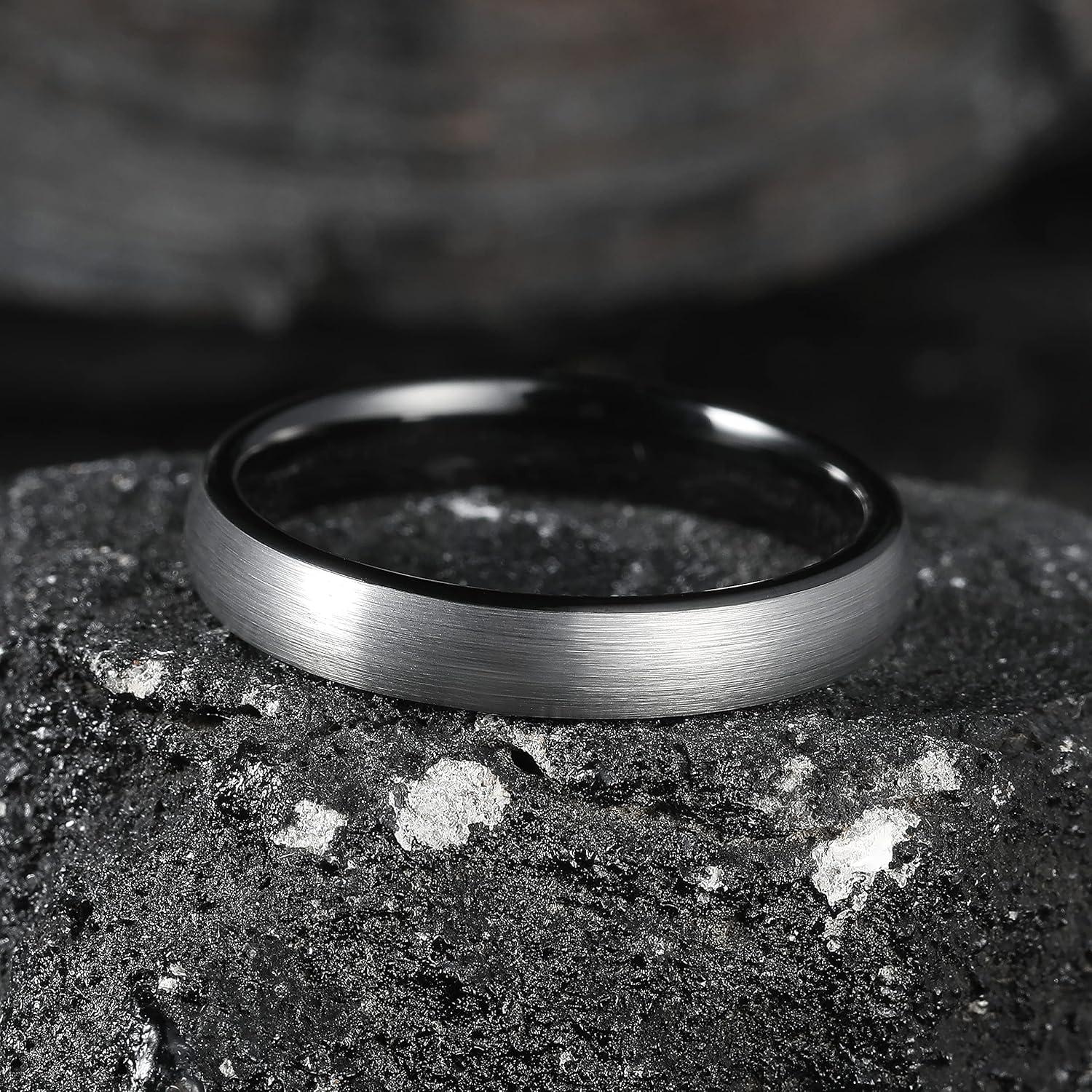 imageKing Will Titanium Wedding Band for Men WomenSliverBlackGold Plated Pure Titanium Wedding Ring 39mm Widths Available Brushed Matte Design Comfort Fit Size 416CInner Black4mm