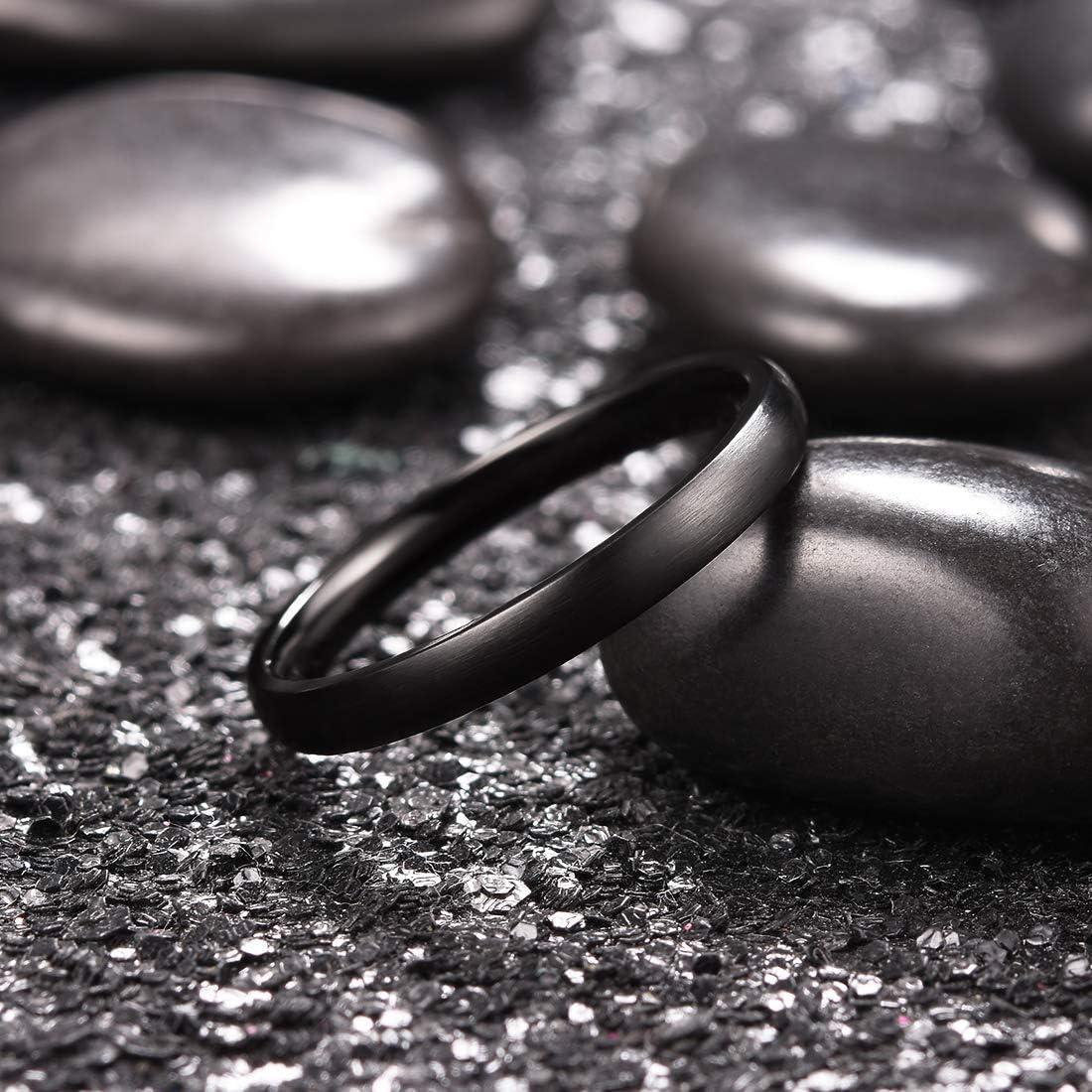 imageKing Will Titanium Wedding Band for Men WomenSliverBlackGold Plated Pure Titanium Wedding Ring 39mm Widths Available Brushed Matte Design Comfort Fit Size 416BAll Black3mm