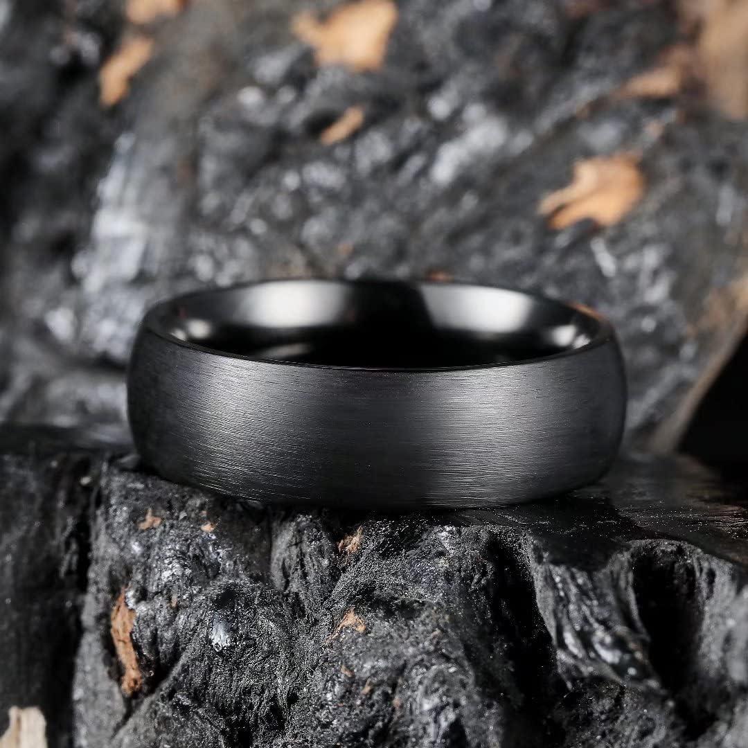 imageKing Will Titanium Wedding Band for Men WomenSliverBlackGold Plated Pure Titanium Wedding Ring 39mm Widths Available Brushed Matte Design Comfort Fit Size 416BAll Black7mm