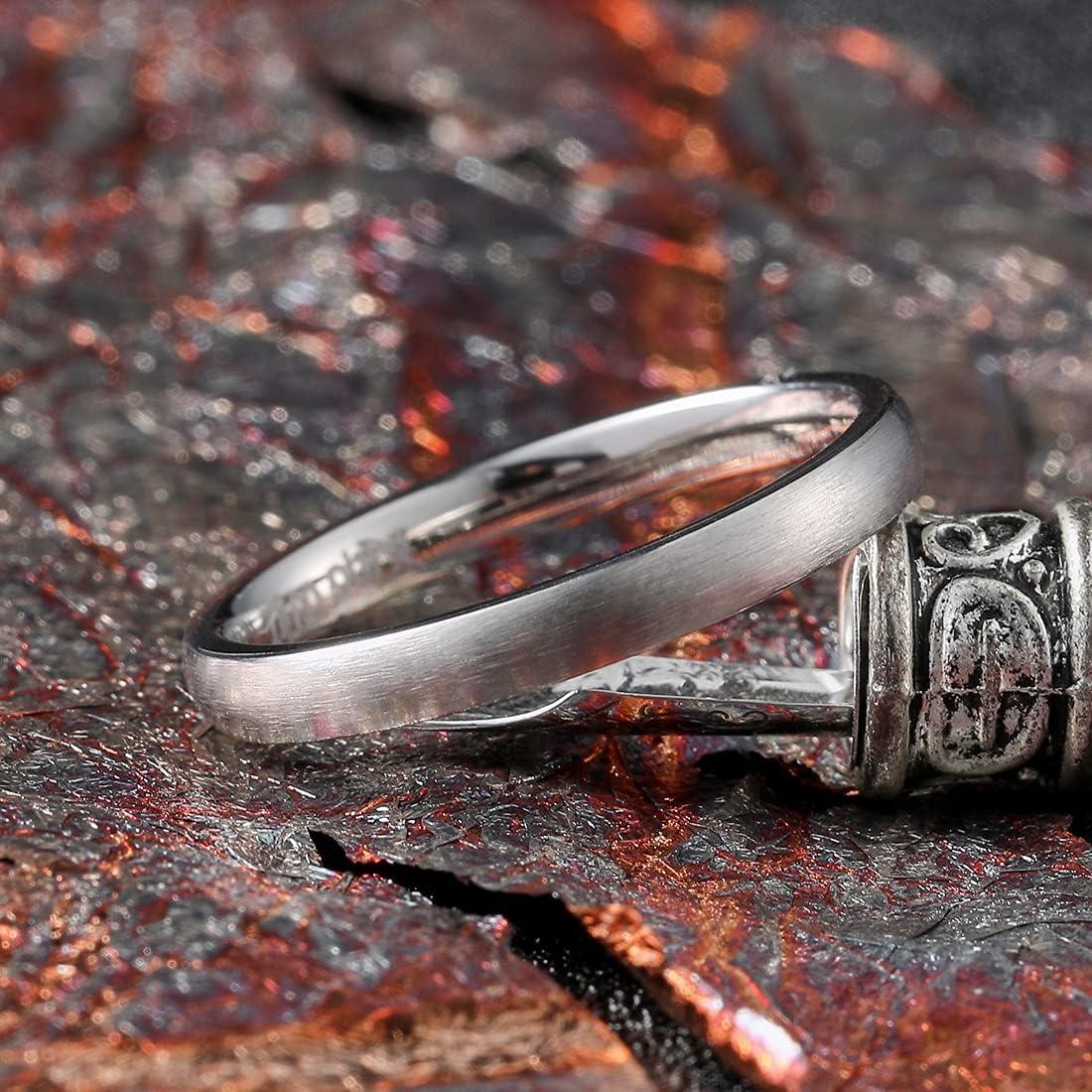 imageKing Will Titanium Wedding Band for Men WomenSliverBlackGold Plated Pure Titanium Wedding Ring 39mm Widths Available Brushed Matte Design Comfort Fit Size 416AAll Silver3mm