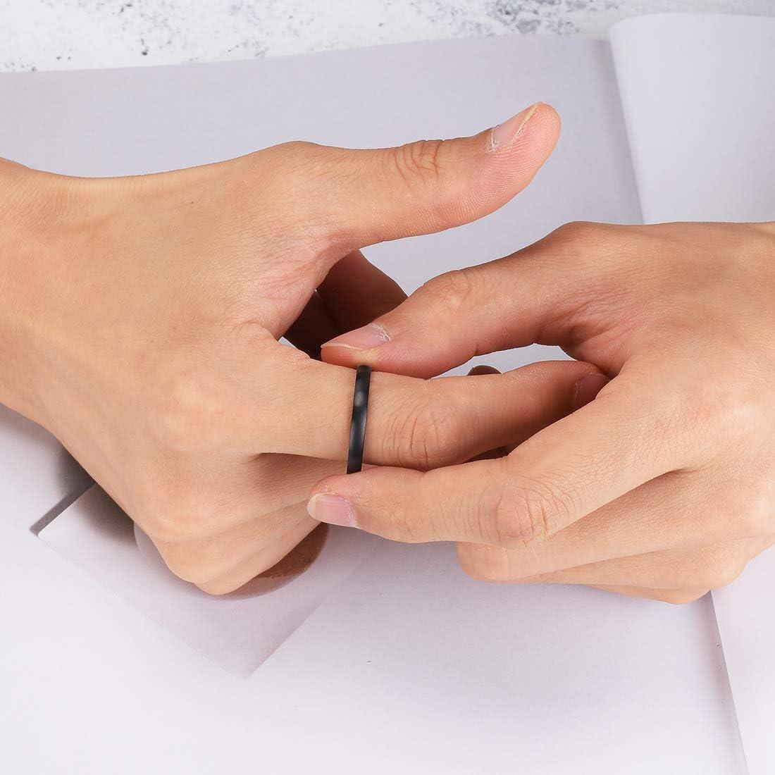 imageKing Will Titanium Wedding Band for Men WomenSliverBlackGold Plated Pure Titanium Wedding Ring 39mm Widths Available Brushed Matte Design Comfort Fit Size 416BAll Black3mm