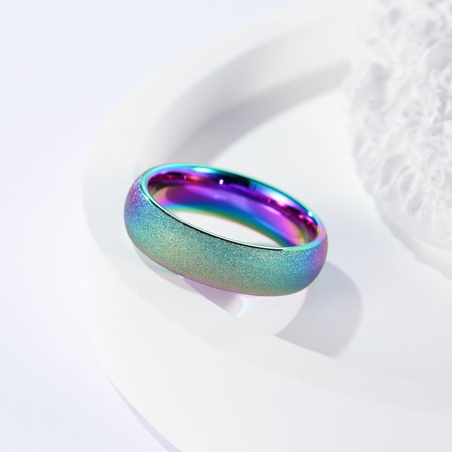 imageKing Will Tungsten Carbide Wedding Band for Men 8mm Black High Polished Domed Blue Green Gold 3D Stars Inlay Mens Ring for Everyday Wear Comfort Fit Size 714Green