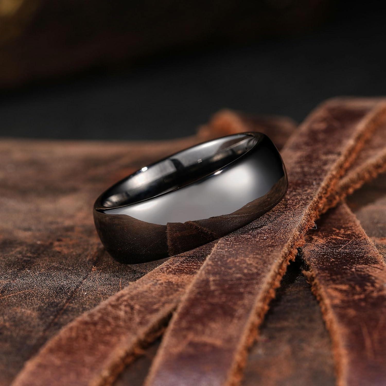 imageKing Will Tungsten Carbide Wedding Band for Men Women Promise Rings for Couples Domed High PolishGunmetal7mm