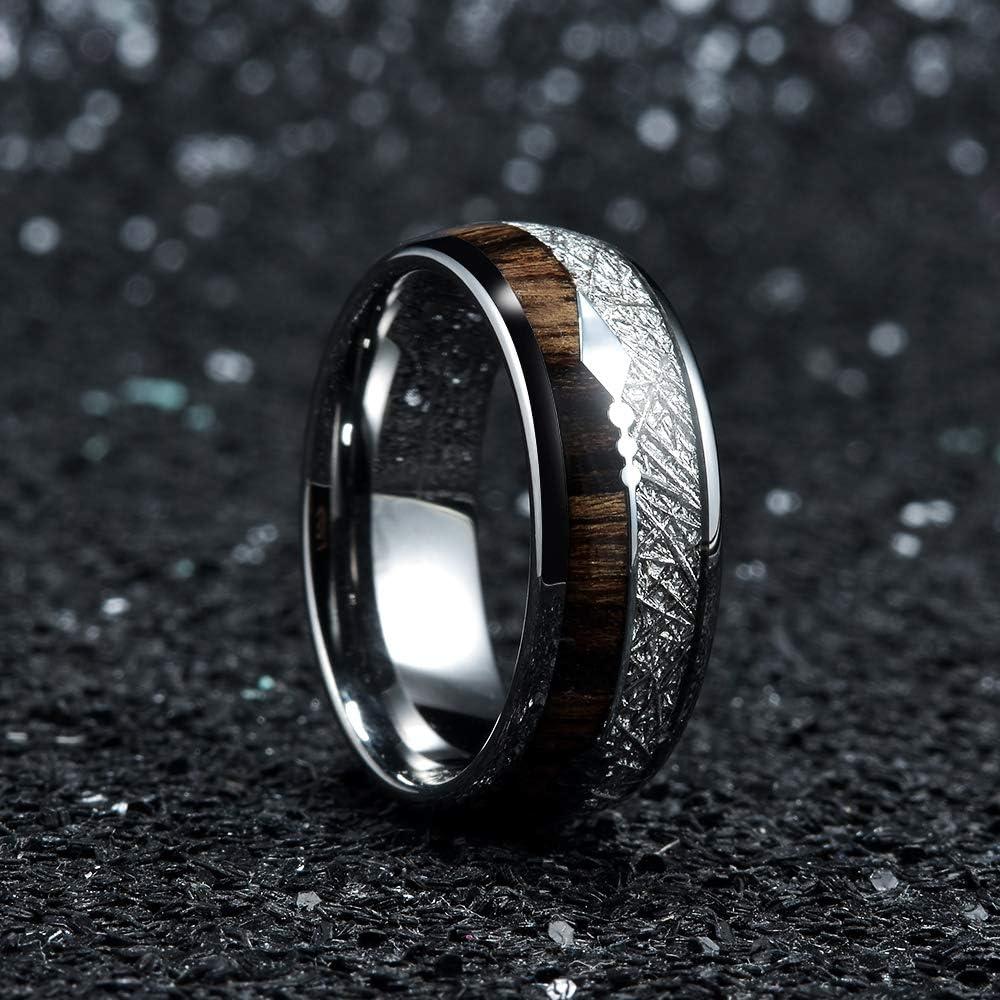 imageKing Will Tungsten Wedding Band for Men 8mm Domed Ring ArrowGuitar String Inlay Promise Ring for Him Comfort FitBsilverwood