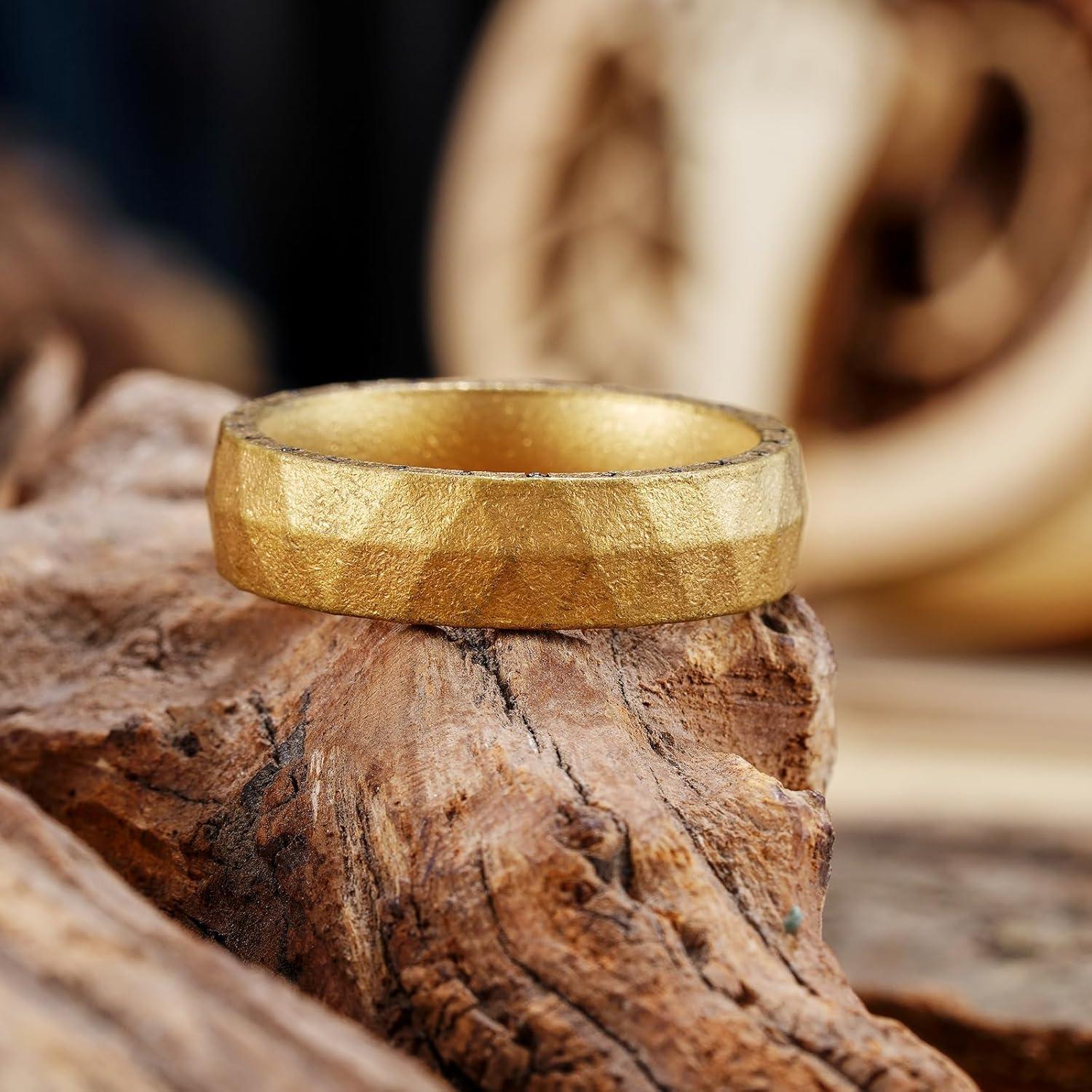 imageKing Will Viking Stainless Steel Wedding Band 8mm Men Ring with Tree of Life Rune Design and Abalone Shell Inlay in GreyGoldBlack Vintage FinishComfort Fit Size 714GoldRunesC