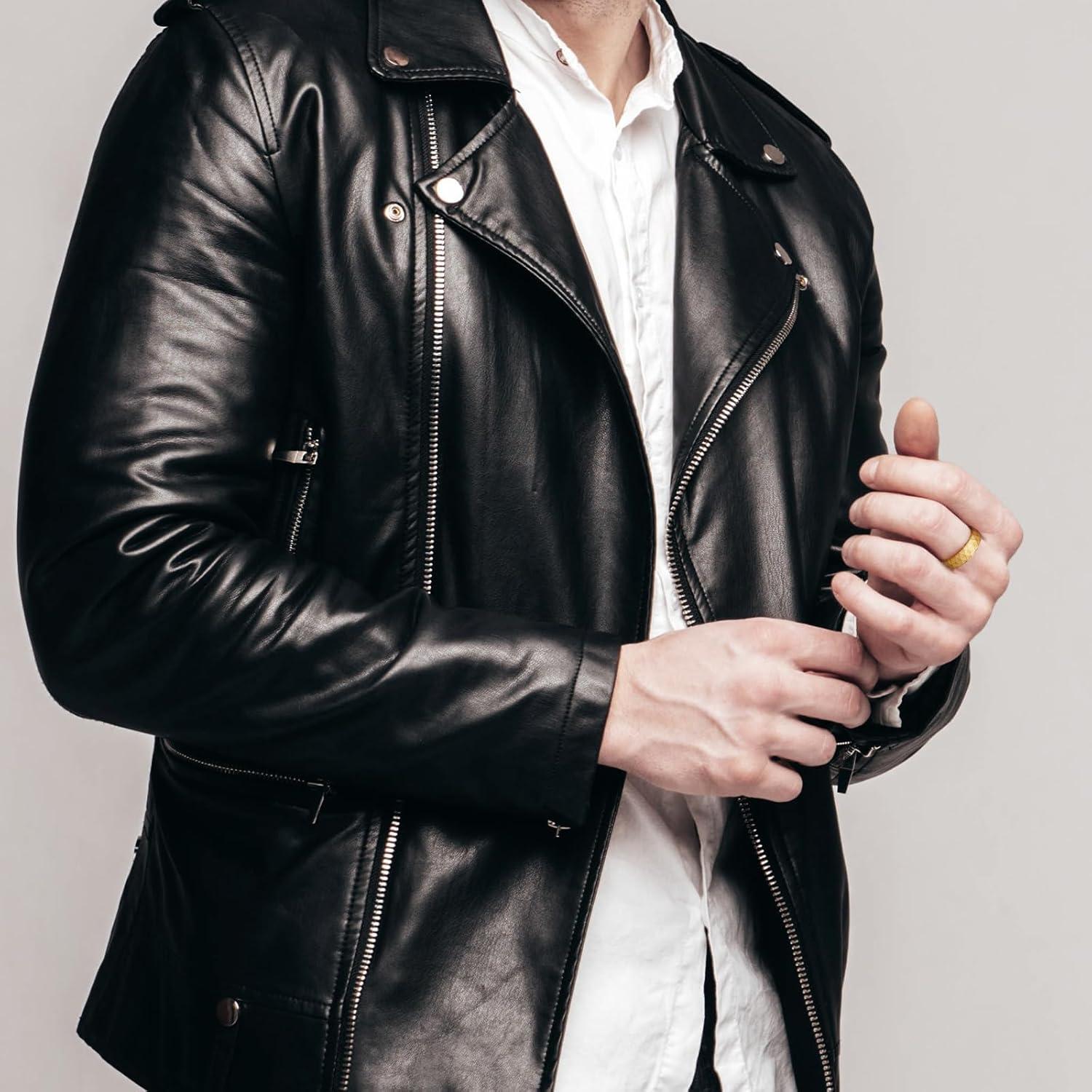 imageKing Will Viking Stainless Steel Wedding Band 8mm Men Ring with Tree of Life Rune Design and Abalone Shell Inlay in GreyGoldBlack Vintage FinishComfort Fit Size 714GoldRunesC