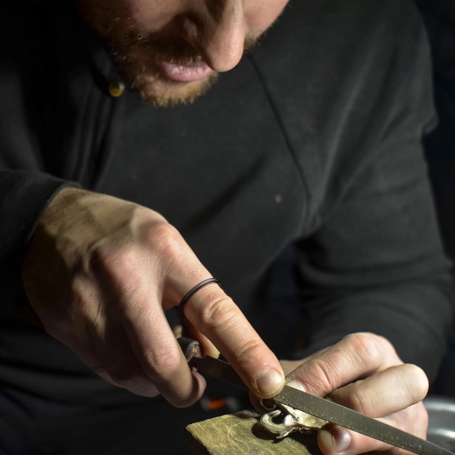 imageKing Will Wedding Band for Men Women 24678mm Domed Matte Brushed Tungsten Carbide Rings SolidDual Color Engagement Rings Comfort FitBlack2mm