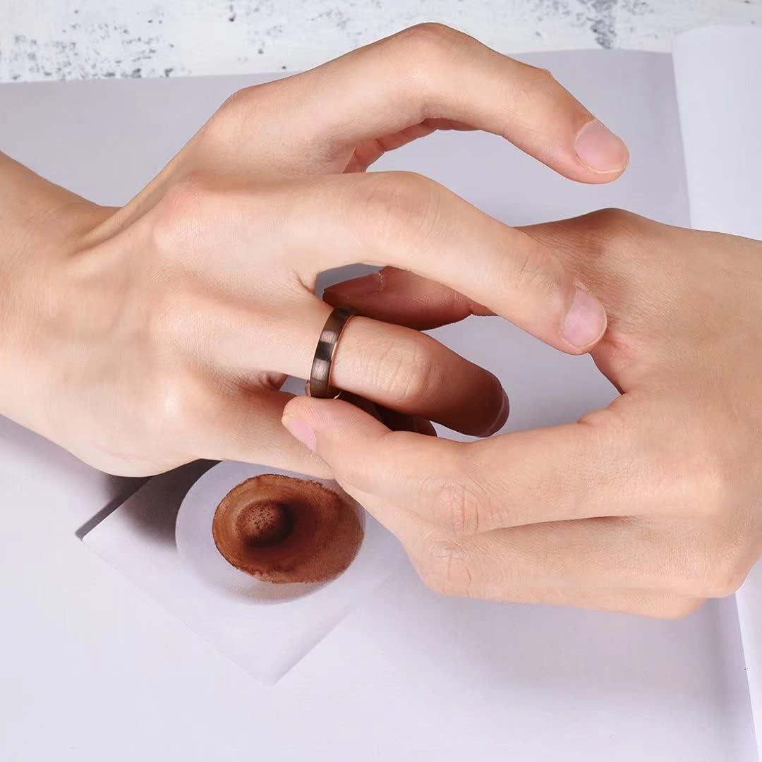 imageKing Will Wedding Band for Men Women 24678mm Domed Matte Brushed Tungsten Carbide Rings SolidDual Color Engagement Rings Comfort FitBrown4mm