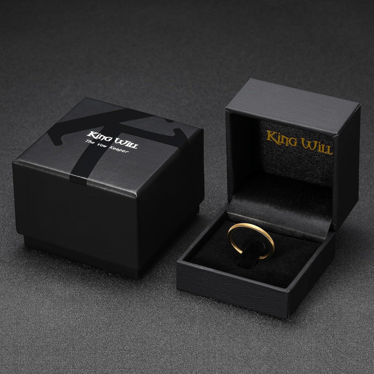 imageKing Will Wedding Band for Men Women 24678mm Domed Matte Brushed Tungsten Carbide Rings SolidDual Color Engagement Rings Comfort FitGold2mm