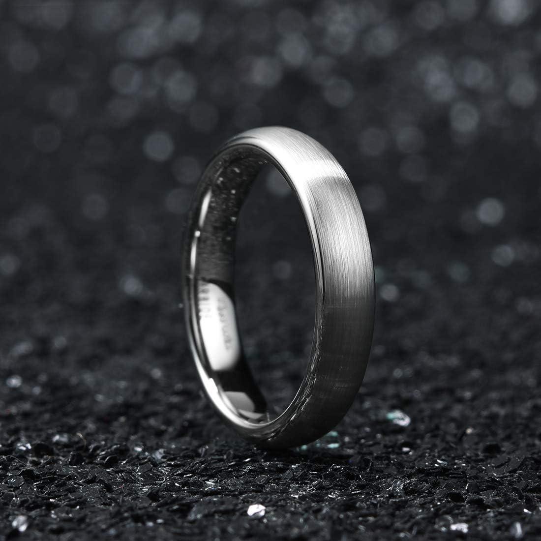 imageKing Will Wedding Band for Men Women 24678mm Domed Matte Brushed Tungsten Carbide Rings SolidDual Color Engagement Rings Comfort FitSilver4mm