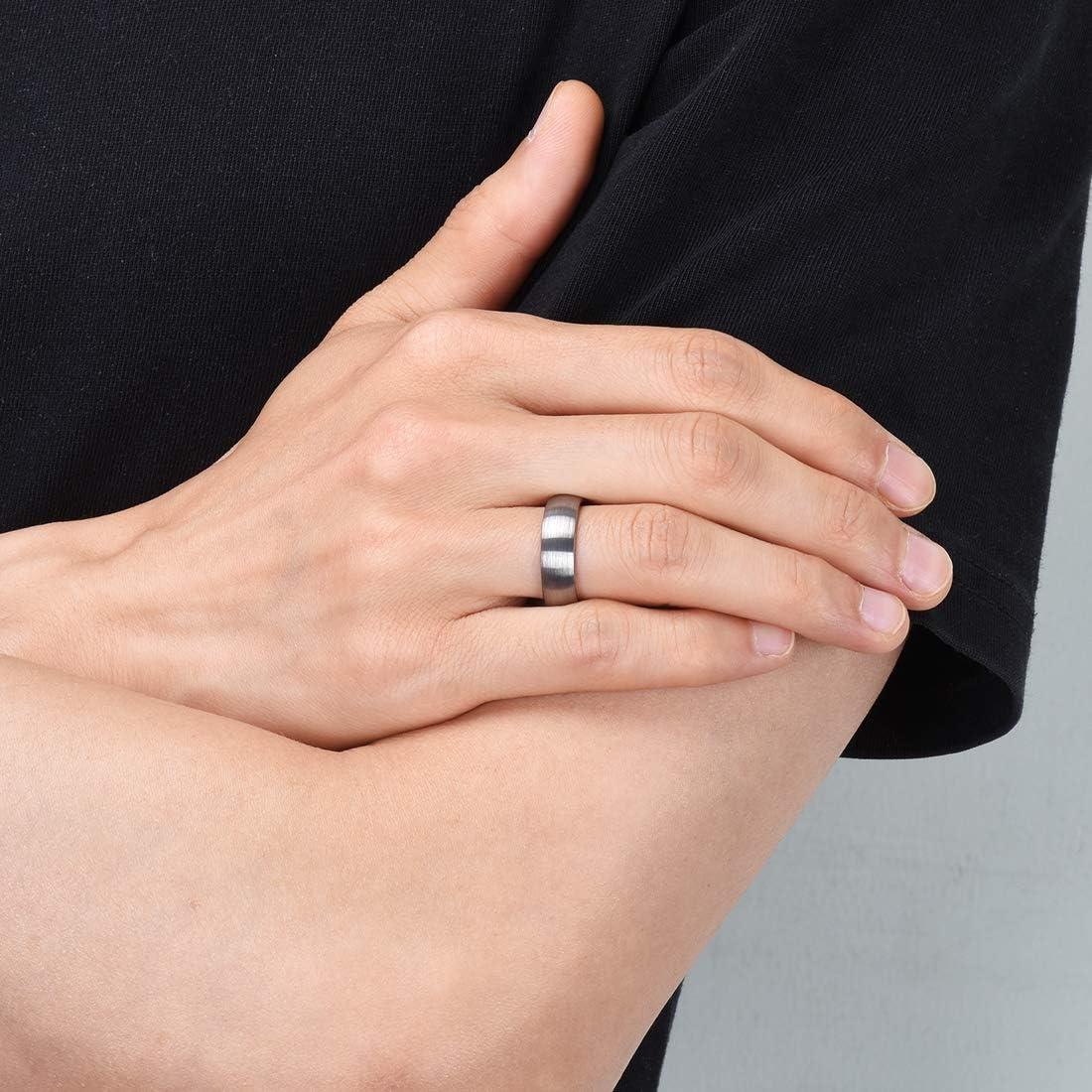 imageKing Will Wedding Band for Men Women 24678mm Domed Matte Brushed Tungsten Carbide Rings SolidDual Color Engagement Rings Comfort FitSilver6mm