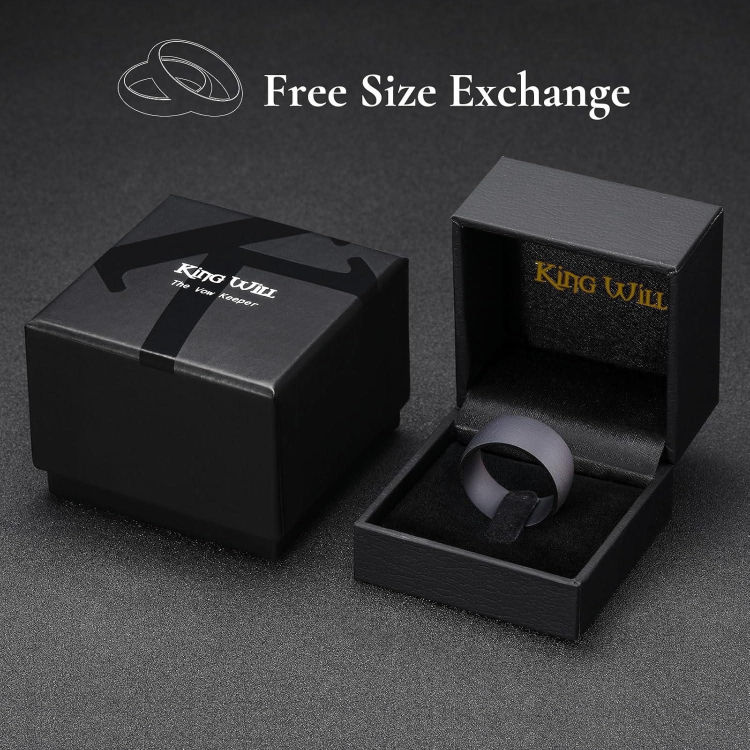 imageKing Will Wooden Wedding Band for Men Women 412mm Width in BlackBrown Wood Wedding Ring Domed Style Comfort Fit and Promise Ring Size 813Black Walnut12mm