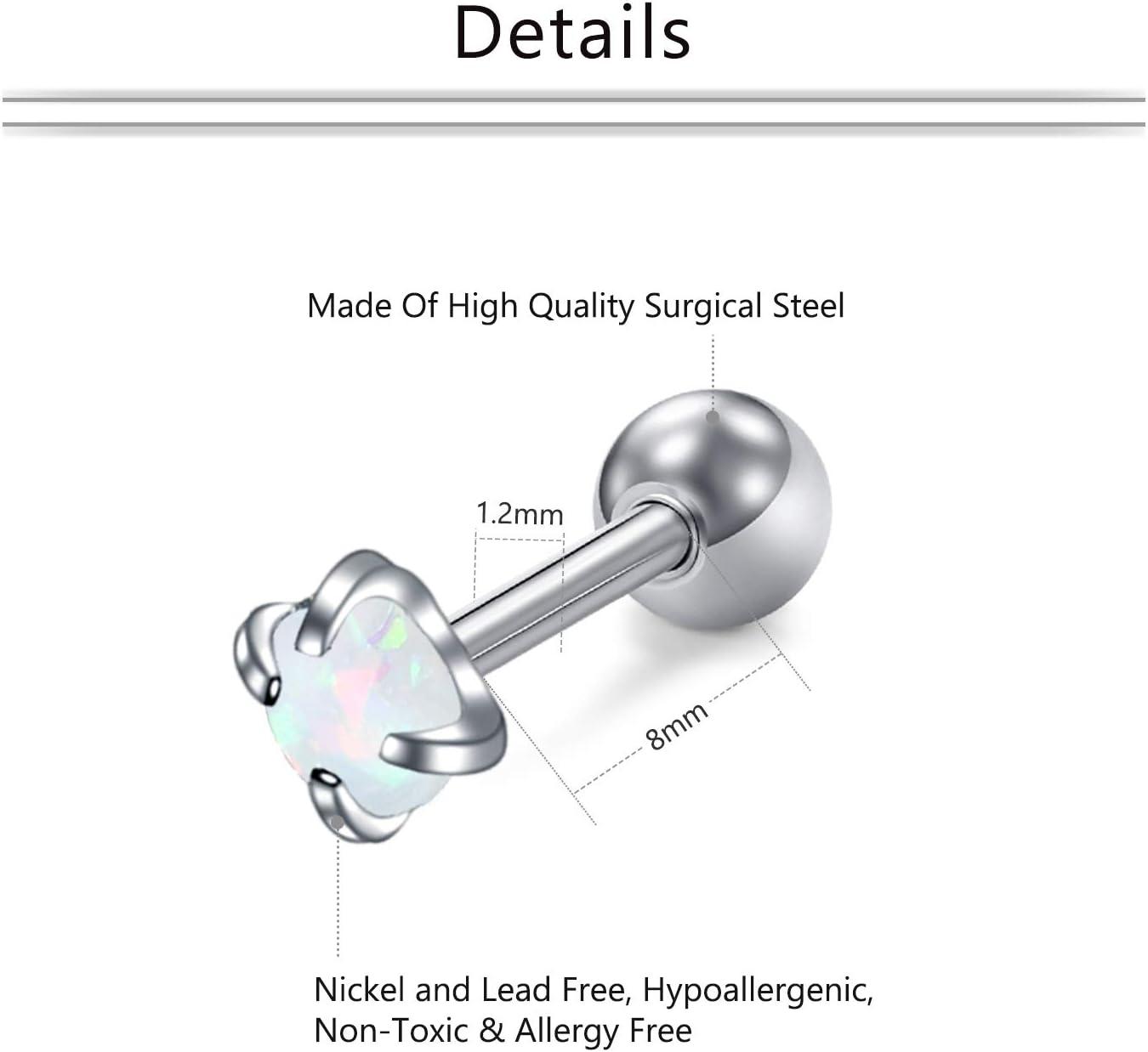 imageMayhoop 16g Cartilage Earrings Men Women Surgical Stainless Steel Tragus Piercing Jewelry Stud Hoop Forward Helix Rook Daith Conch EarringsPink