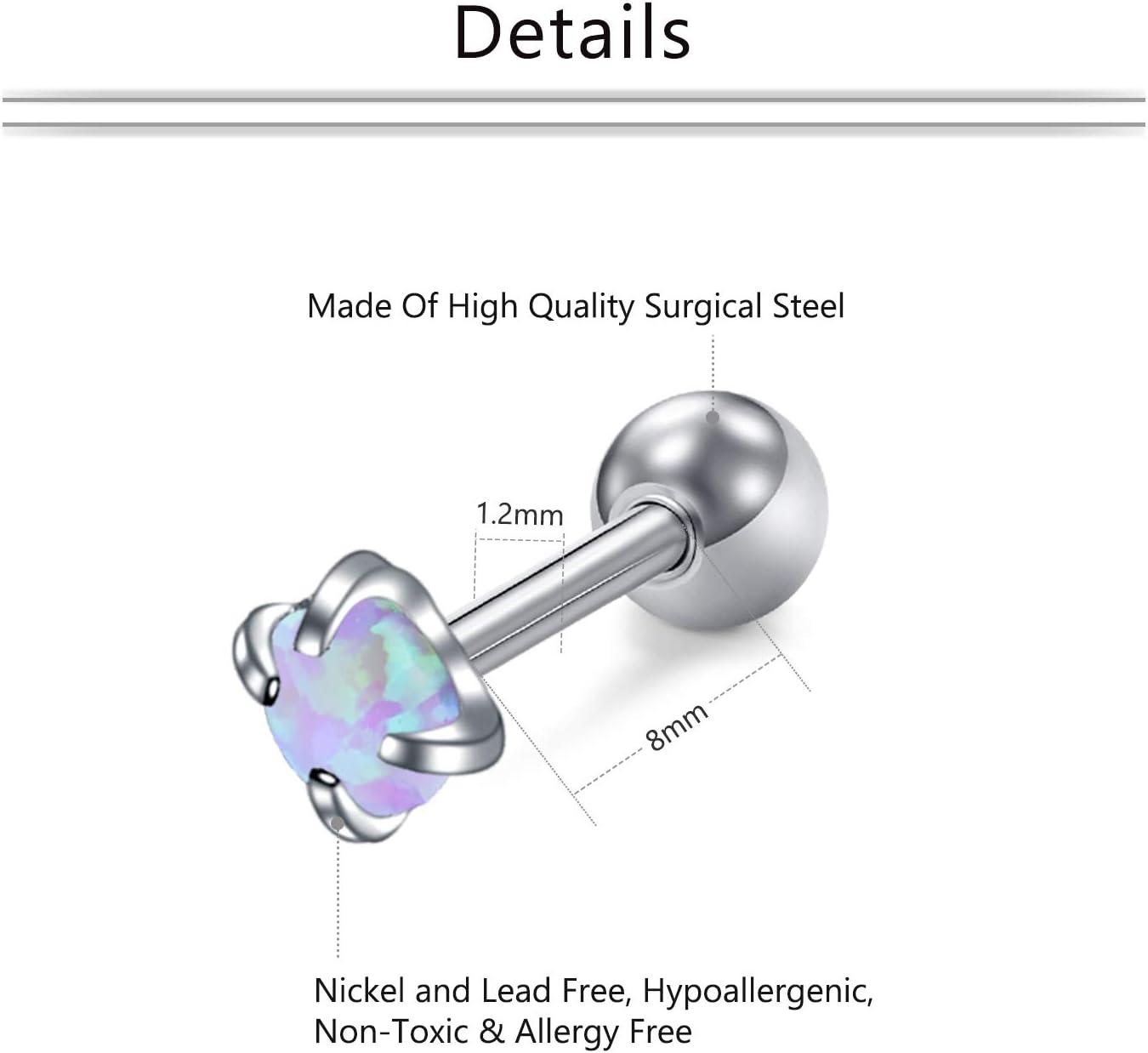 imageMayhoop 16g Cartilage Earrings Men Women Surgical Stainless Steel Tragus Piercing Jewelry Stud Hoop Forward Helix Rook Daith Conch EarringsPurple