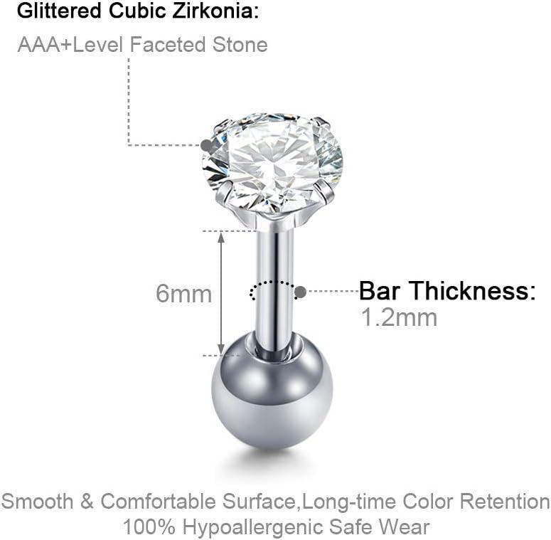 imageMayhoop 16g Cartilage Earrings Men Women Surgical Stainless Steel Tragus Piercing Jewelry Stud Hoop Forward Helix Rook Daith Conch EarringsSilver