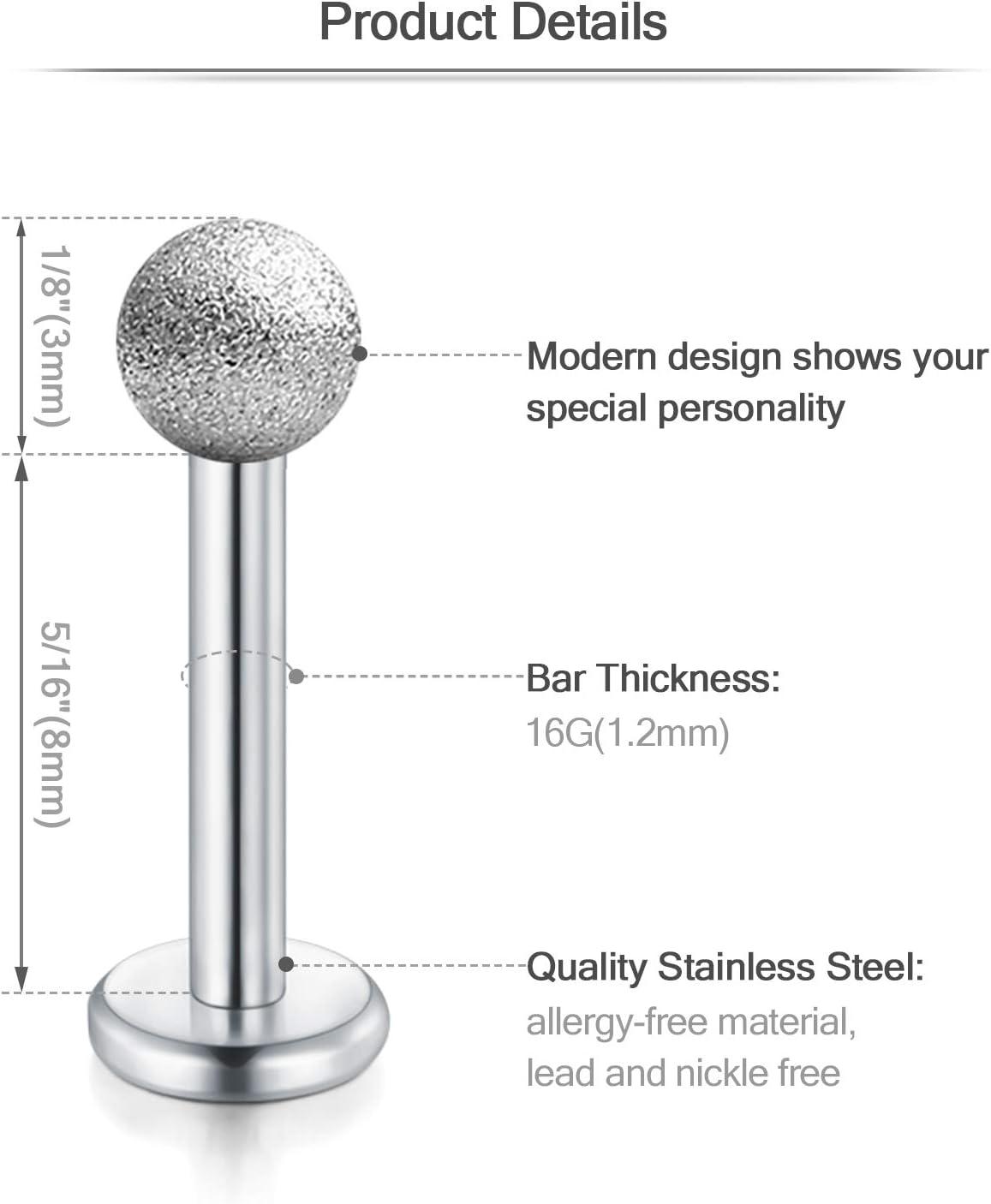 imageMayhoop 16g Cartilage Earrings Men Women Surgical Stainless Steel Tragus Piercing Jewelry Stud Hoop Forward Helix Rook Daith Conch EarringsSilver