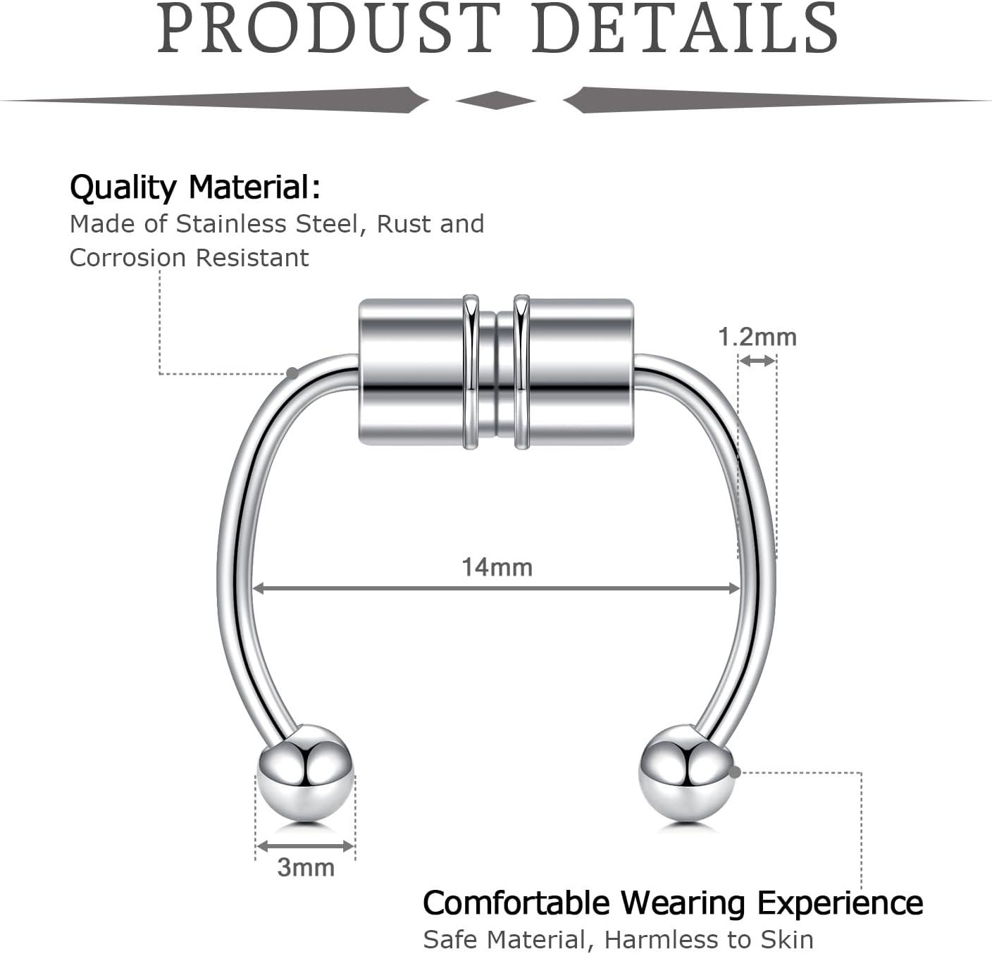 imageMayhoop Faux Nose Ring Hoops and Studs Fake Nose Piercing for Women and Men1Mix A